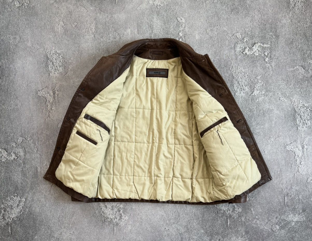 Strellson × Vintage Stellson Leather M aviator bomber pilot jacket coat brown Size US S / EU 44-46 / 1 - 12 Thumbnail