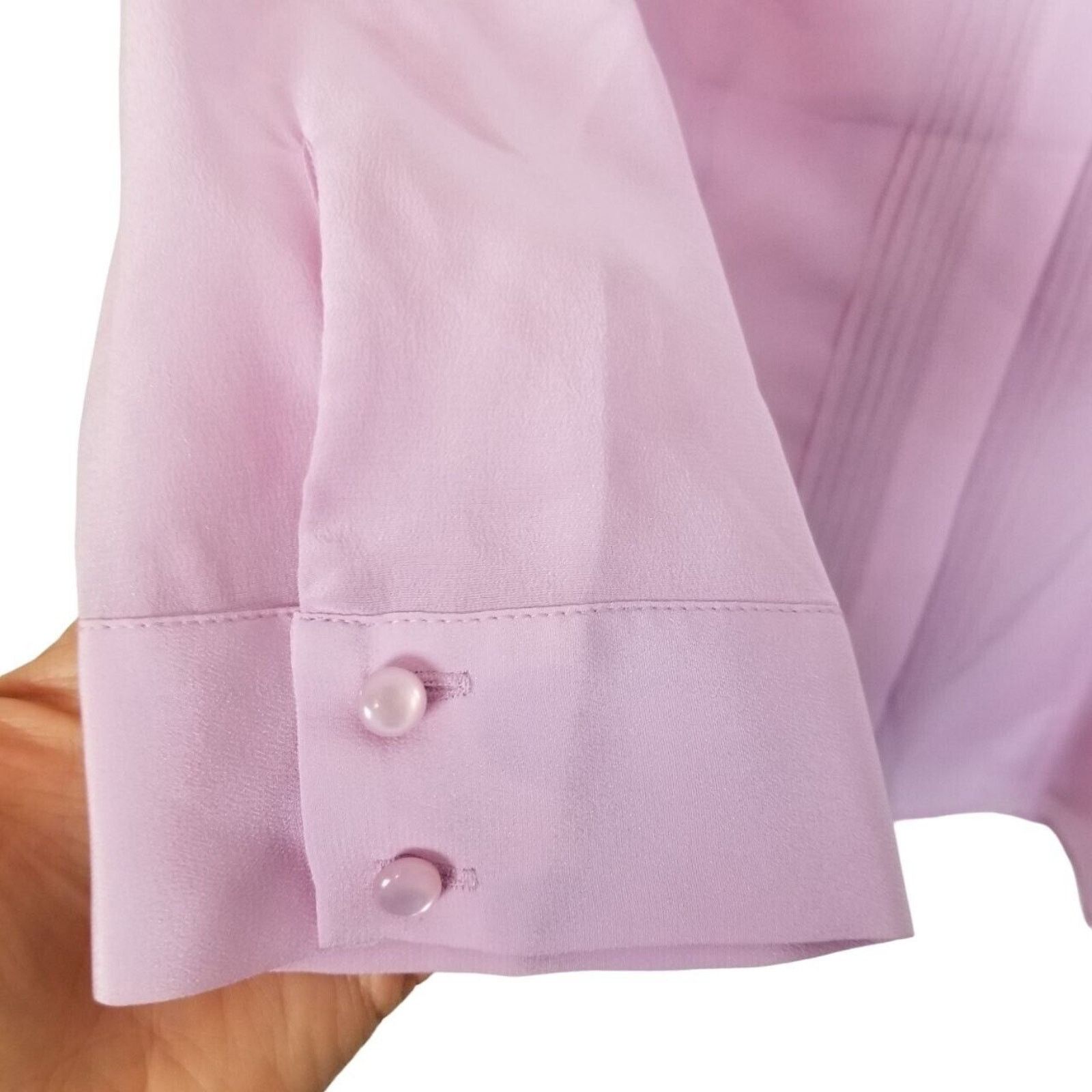 Bebe Bebe Womens 100% Mulberry Silk Shirt M Quiet Luxury Classic Size M / US 6-8 / IT 42-44 - 4 Thumbnail