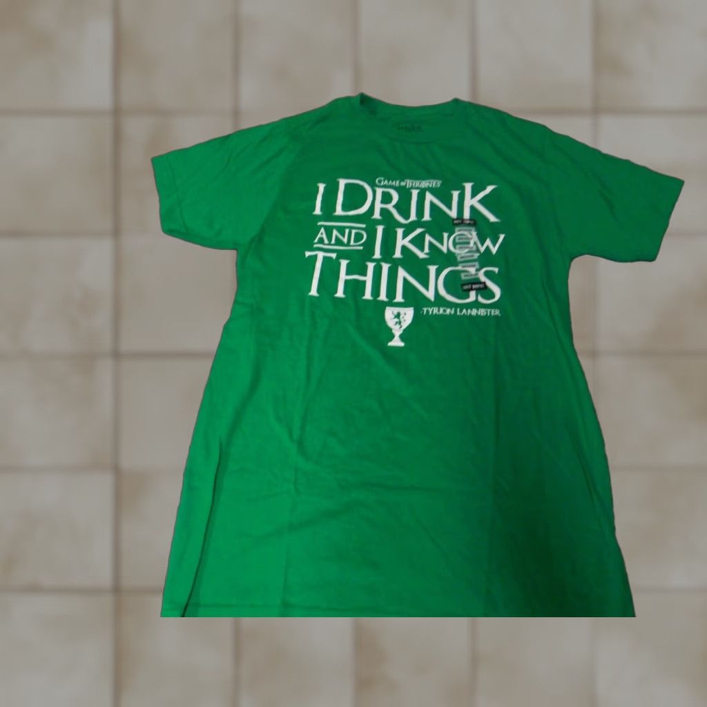 Vintage Game Of Thrones Mens T-Shirt Short Sleeve Crew Neck Green M Cotton Spandex Logo Graphic Print Classic Vintage: No (Regular) Adults Mens Shirt Size US M / EU 48-50 / 2 - 1 Thumbnail
