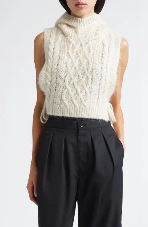 Comme des Garcons Tao CDG Hooded Cable Knit Wool Sweater Vest Size S / US 4 / IT 40 - 6 Thumbnail
