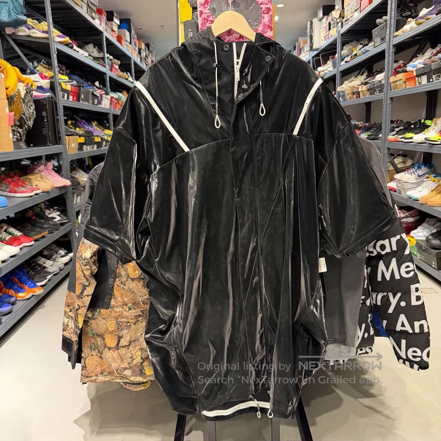 Givenchy Black Short-Sleeve Coat.