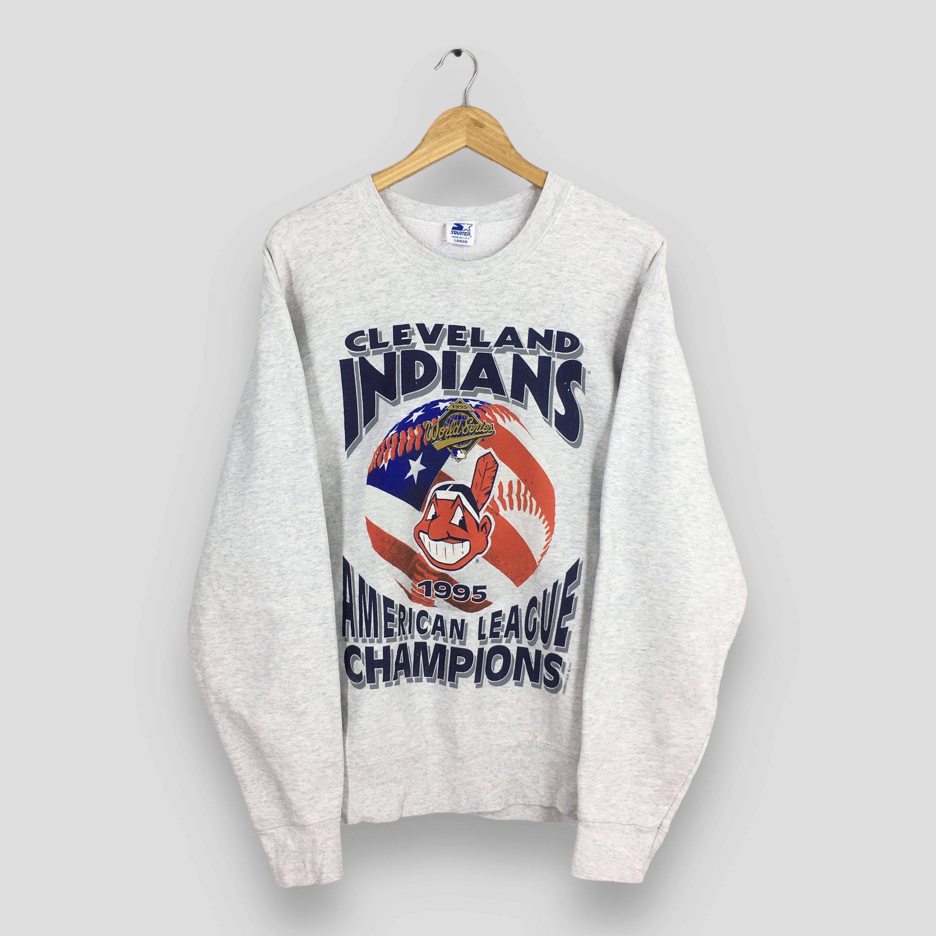 MLB × Vintage Cleveland Indians Guardians Baseball Team Sweatshirt Large Size US L / EU 52-54 / 3 - 1 Thumbnail