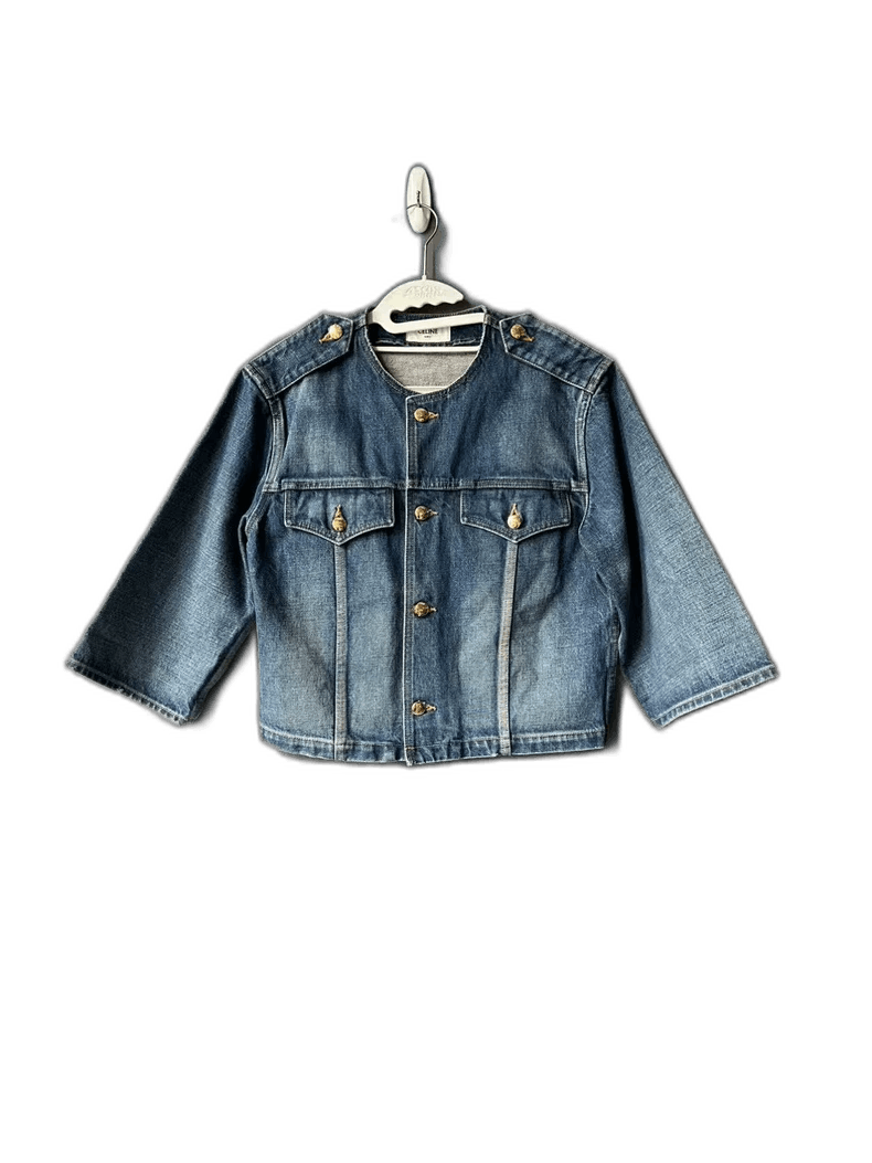 Celine Celine Short Denim Jacket with Gold Buttons Size US M / EU 48-50 / 2 - 1 Thumbnail