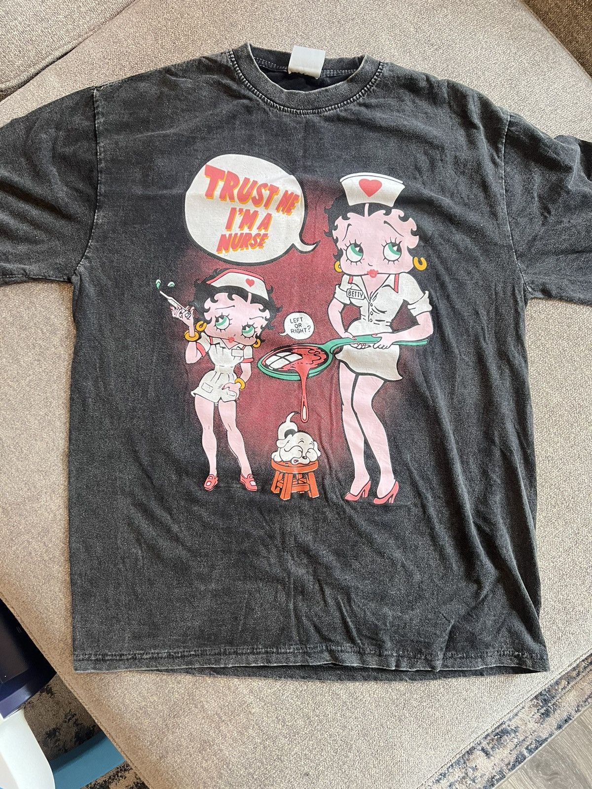 Cartoon Network Betty Boop Nurse “Get Well Soon” AOP Style Tee Size US XL / EU 56 / 4 - 1 Thumbnail