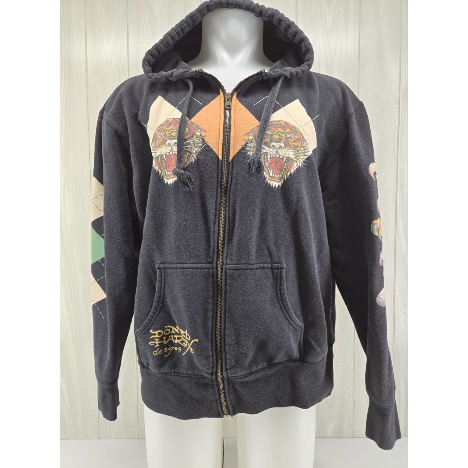 Ed Hardy VINTAGE Ed Hardy Women's Full Zip Hoodie Tiger Logo 3XL Black Knit Cotton Polyester Rhinestone Zipper Hoodie Sweatshirt Ladies Size XXL / US 16-18 / IT 52-54 - 4 Thumbnail