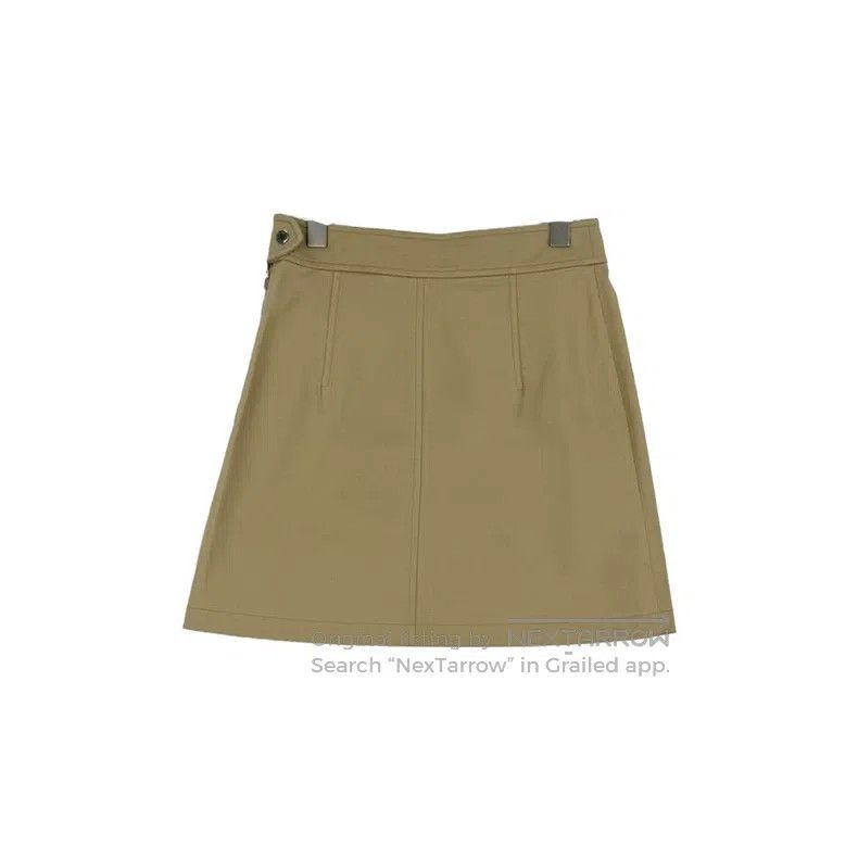 Hermes Hermes Khaki Color Leather Buckle Cargo Skirt Size 25" / US 0 / IT 36 - 2 Thumbnail