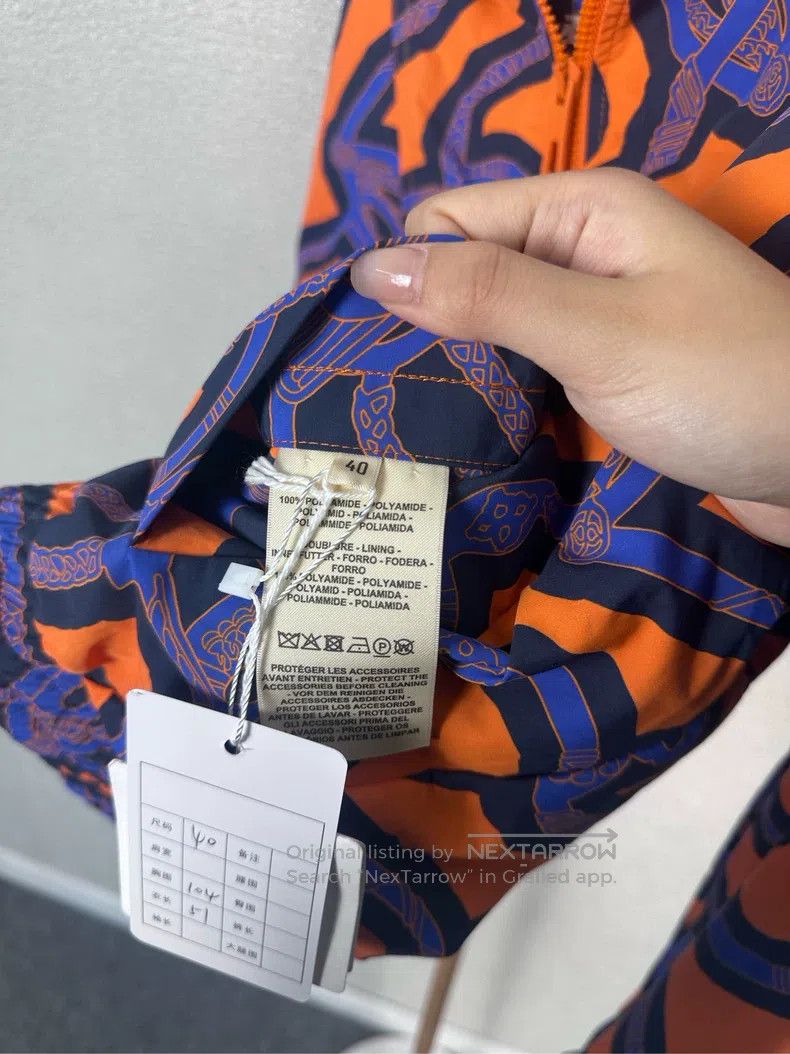 Hermes Hermes Blue and orange patterned outdoor jacket Size XS / US 0-2 / IT 36-38 - 5 Thumbnail