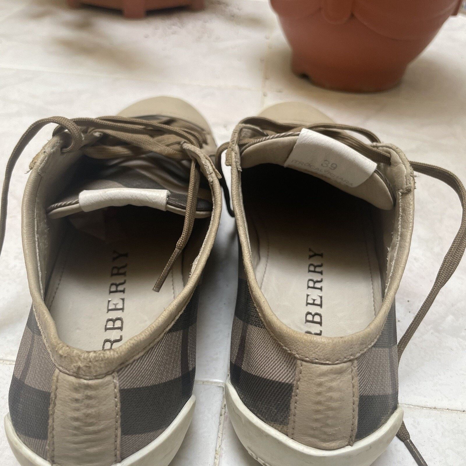 Burberry BURBERRY SNEAKERS WOMEN'S SHOES Nova check lace up Leather Size US 9 / IT 39 - 8 Thumbnail