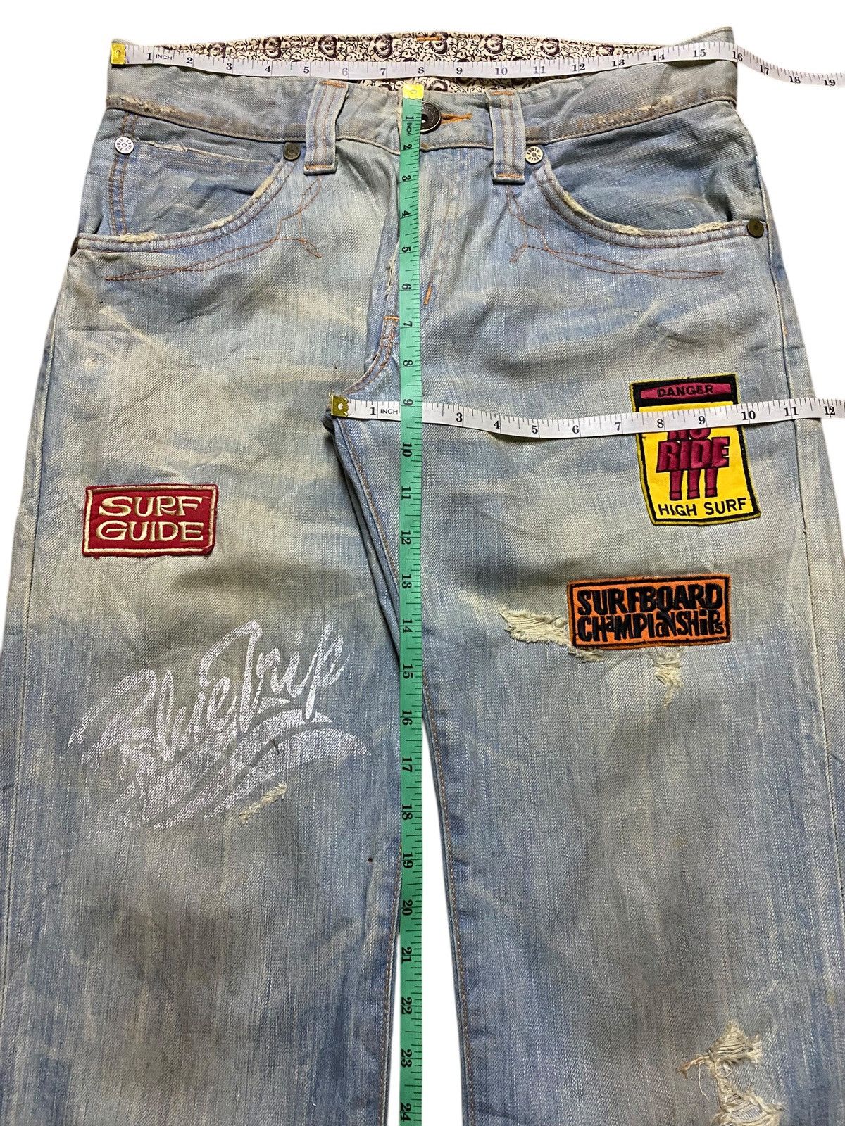 Edwin Edwin Blue Trip Print Dirty Patches Jeans Size US 32 / EU 48 - 16 Thumbnail