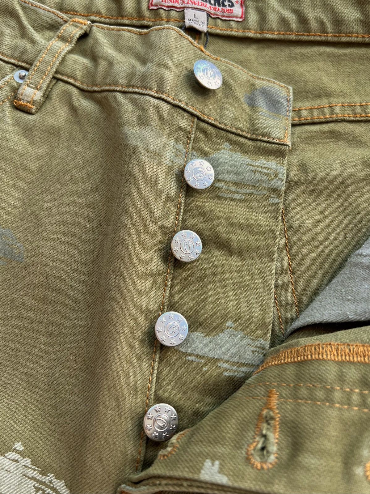 Corteiz Corteiz Alcatraz Pattern Denim Jeans “Khaki” Large Size US 34 / EU 50 - 8 Thumbnail