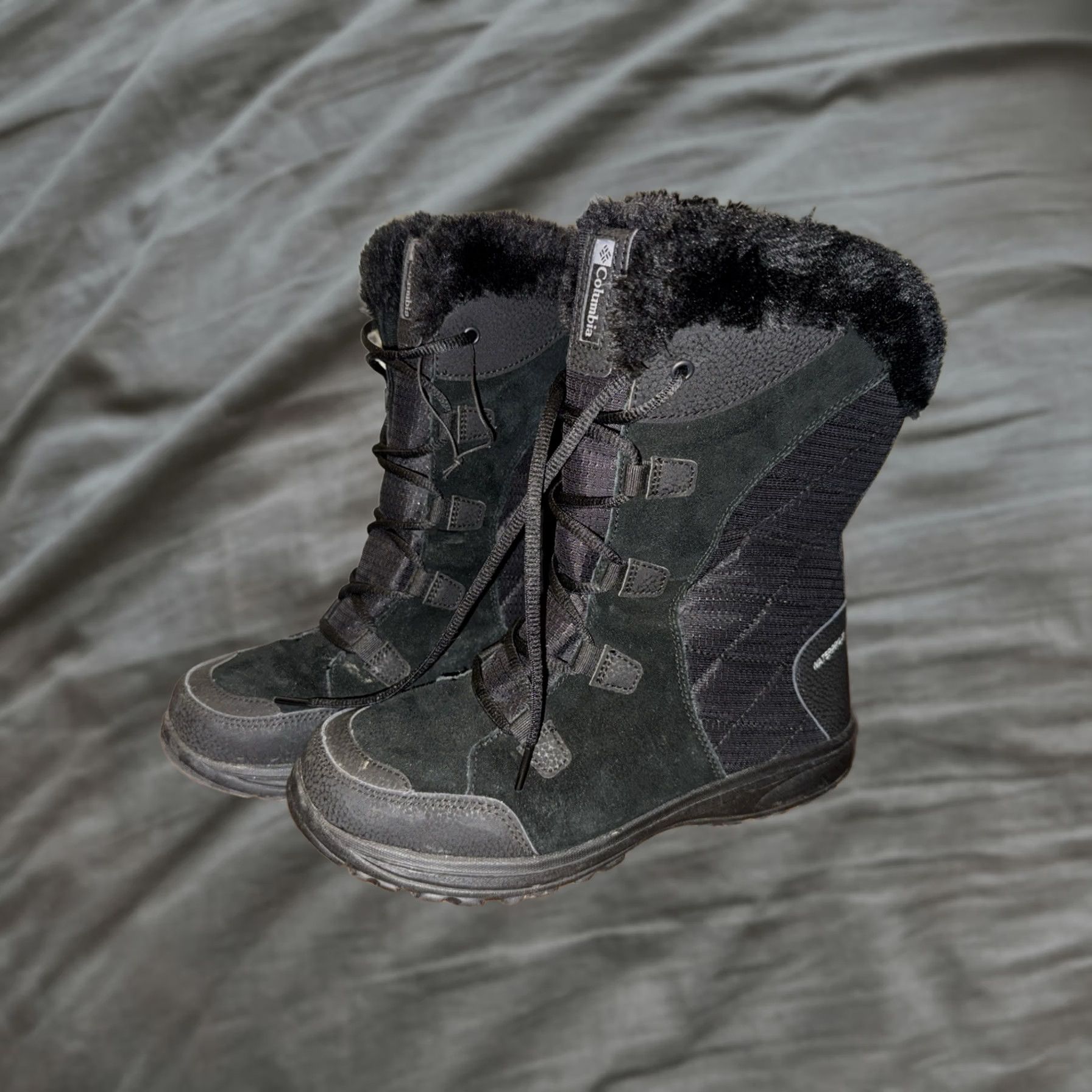 Vintage Columbia Women's Ice Maiden II Waterproof Winter Snow Boots Lace Up Black 9.5 Adult Womens Winter Boots Size US 8 / IT 38 - 1 Thumbnail