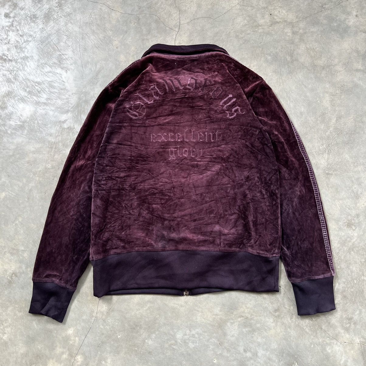 image of Archival Clothing x Semantic Design Semanticdesign Glamorous Excellent Glory Velvet Jacket in Burgu