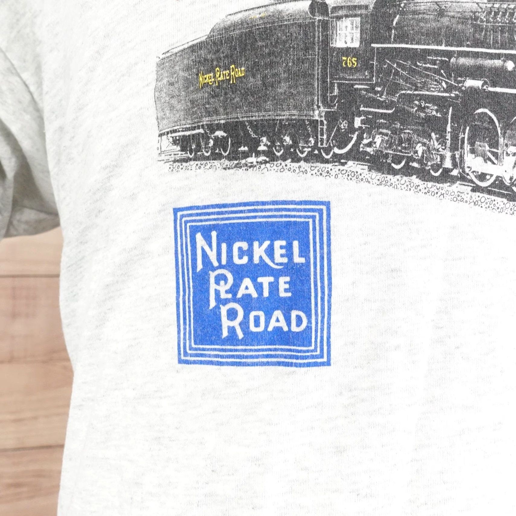 Fruit Of The Loom VINTAGE Nickel Plate Road Shirt 2XL Gray Mens Crew Neck Short Sleeve Graphic Print 1993 Travel Railroad 90s Cotton Polyester Jersey Size US XXL / EU 58 / 5 - 4 Thumbnail