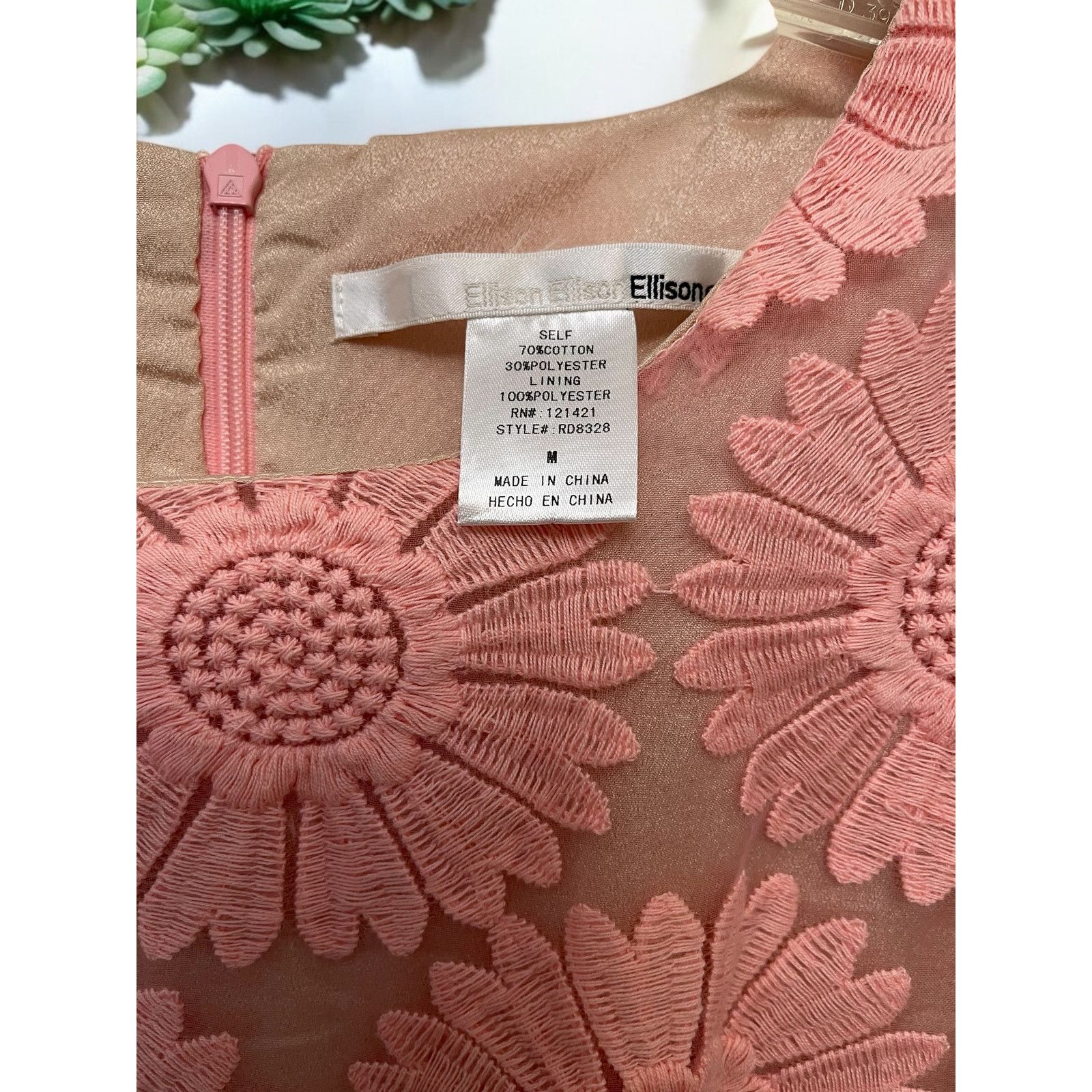 Unknown London Ellison Pink Vintage Look Women's Dress Floral Lace Sz Med Size M / US 6-8 / IT 42-44 - 5 Thumbnail