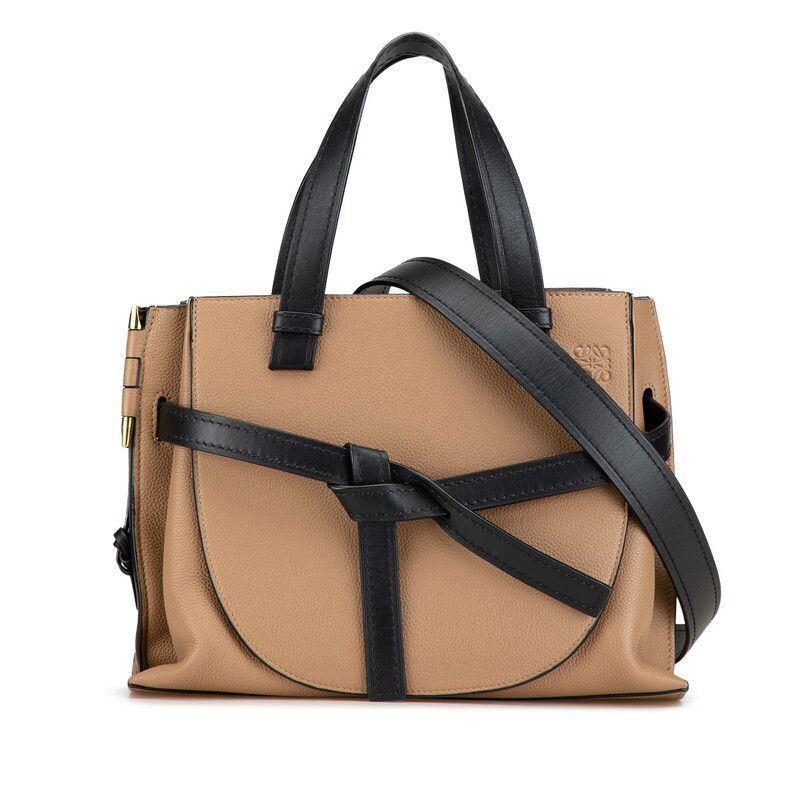 Loewe Loewe Gate Top Handle Leather 2Way Bag Leather Shoulder Bag in Black, Women's