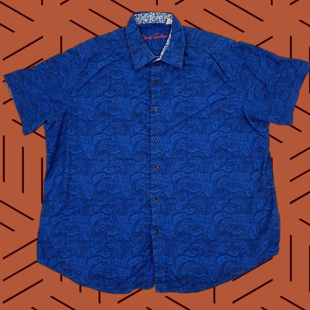 Robert Graham Robert Graham Shirt Mens 3XL Blue Paisley Button-Up Casual Preppy Retro Shirt Size US XXL / EU 58 / 5 - 1 Thumbnail
