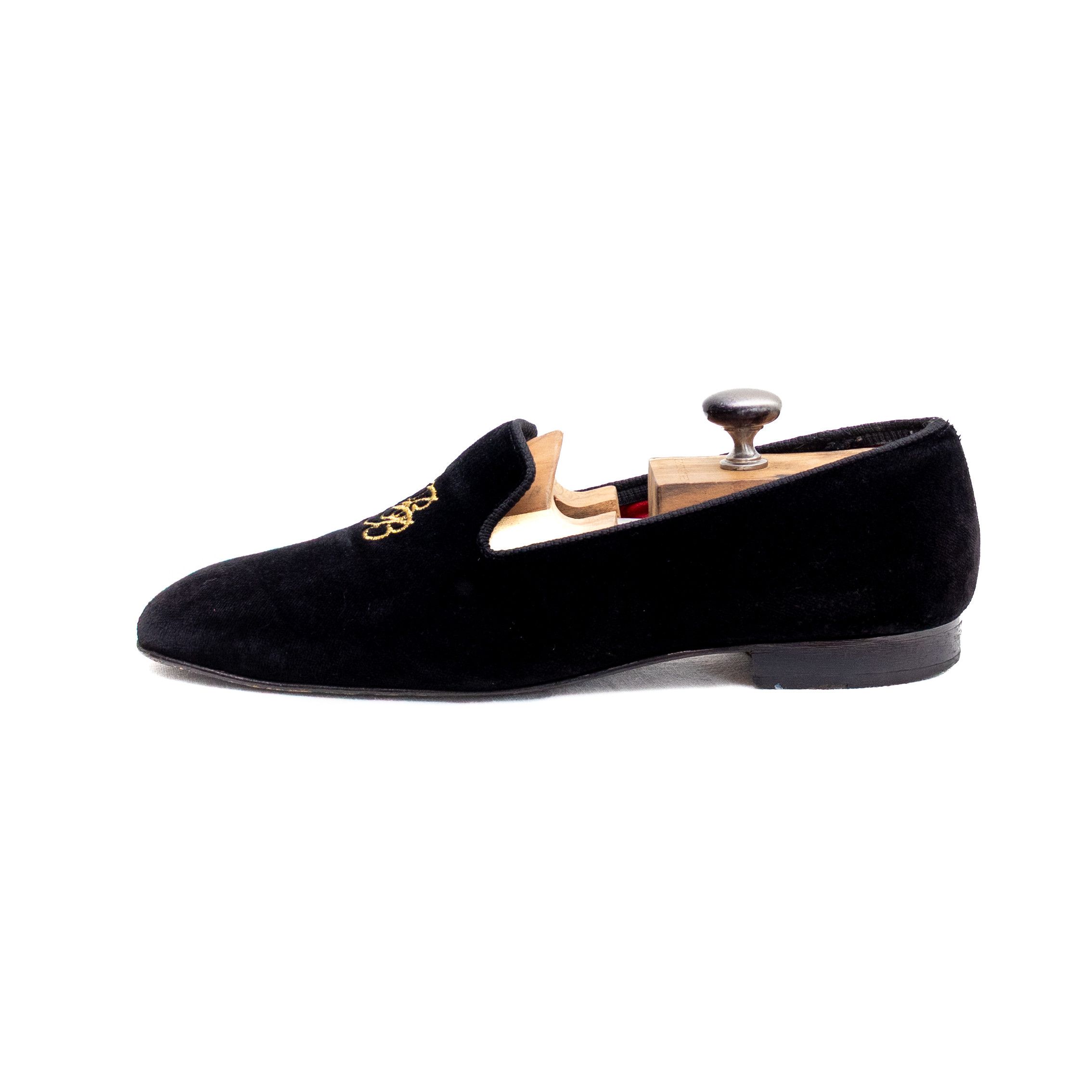Peal And Co Brooks Brothers x Peal & Co. Black Velvet Smoking Slippers Size US 10.5 / EU 43-44 - 2 Thumbnail