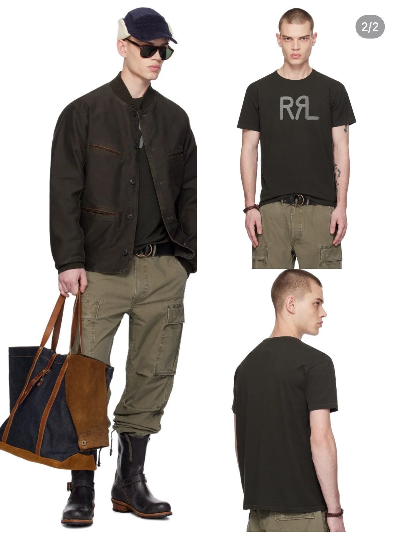 Ralph Lauren RRL Ralph Lauren Leather-Trim Cotton Bomber Jacket Size US M / EU 48-50 / 2 - 3 Thumbnail