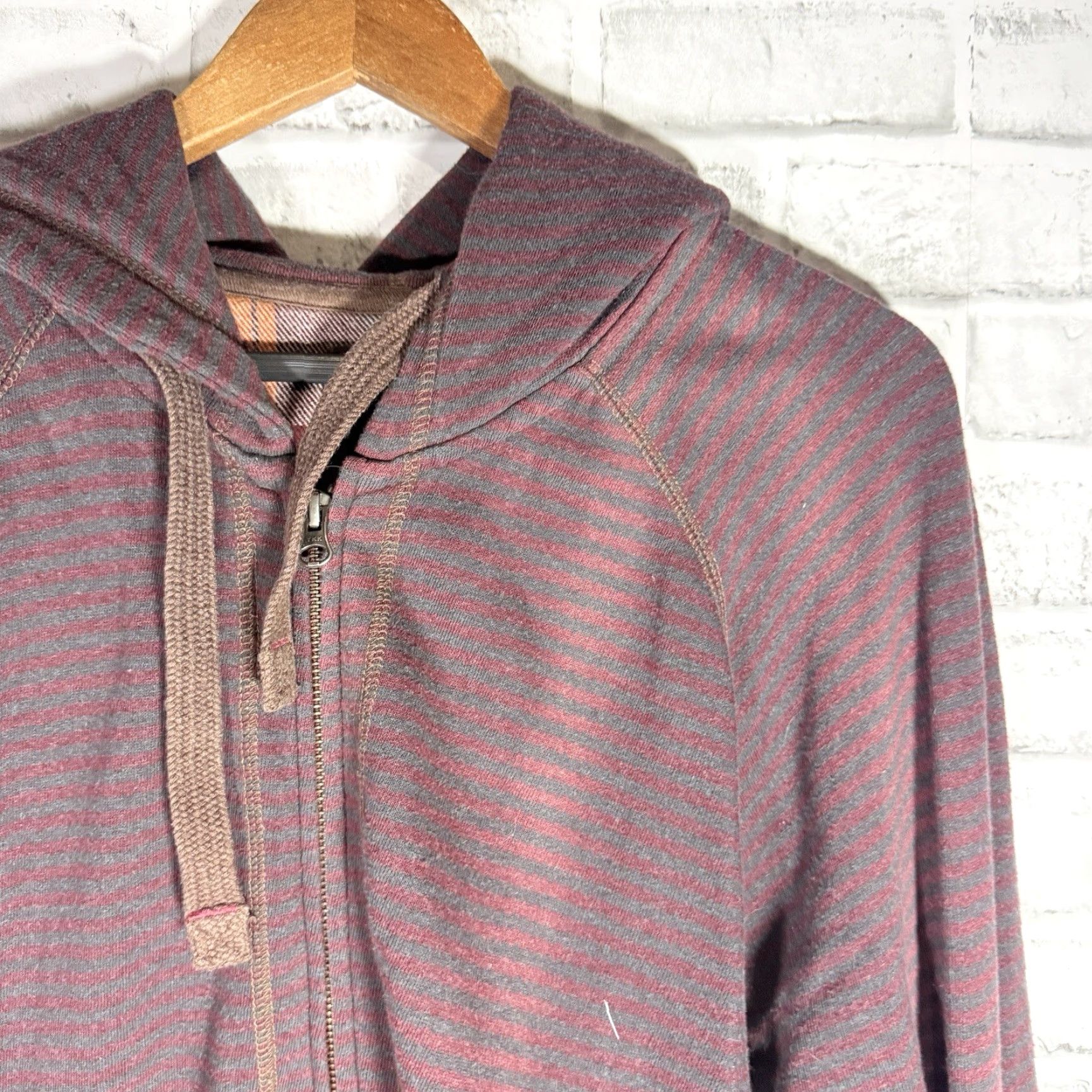 Prana PrAna Striped Full Zip Hooded Jacket Mens Organic Cotton XL Size Multicolor Hooded Hoodie Regular Men Size US XL / EU 56 / 4 - 2 Thumbnail