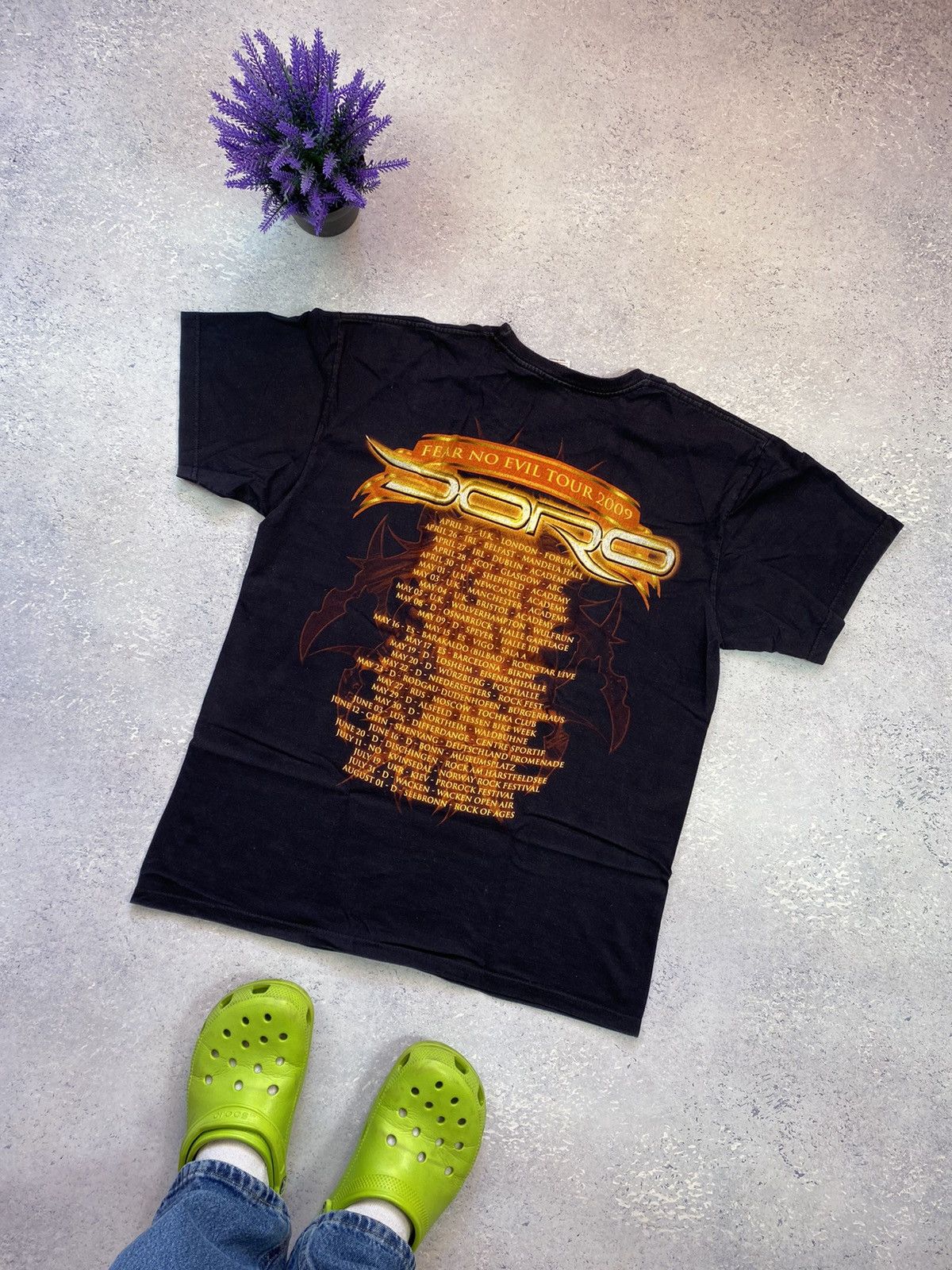 Band Tees × Vintage Vintage Doro Pesch Men’s Black T-shirt With Big Logo Large Size US L / EU 52-54 / 3 - 4 Thumbnail