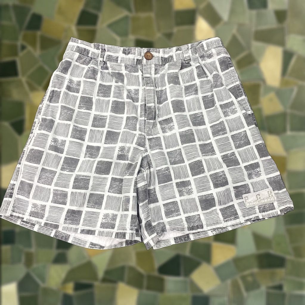 Vintage VINTAGE PCH Sand Gear Shorts Mens 32 Gray White Geometric Print 90s Beach Skate USA Casual Mens Sand Gear Shorts Size US 32 / EU 48 - 1 Thumbnail