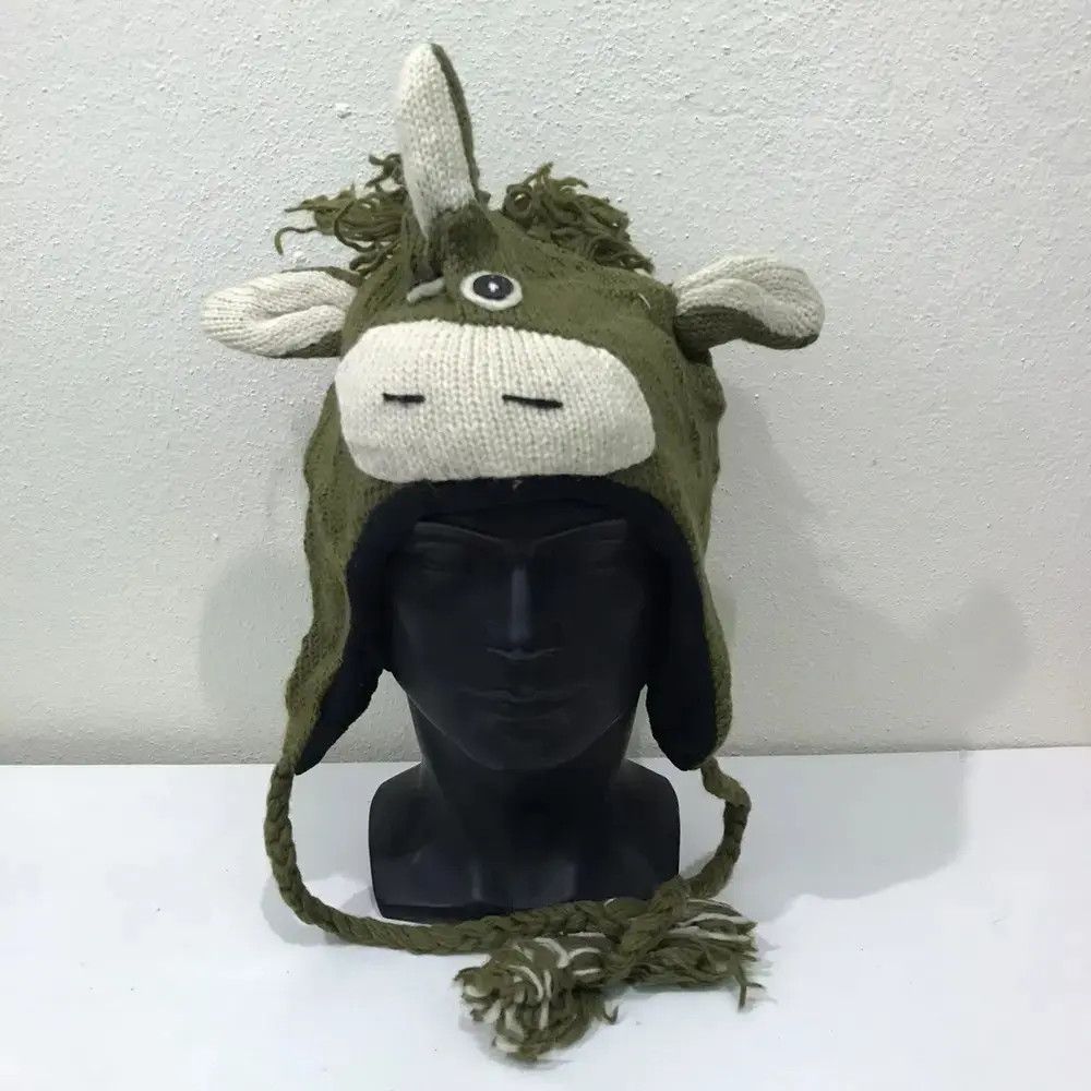 Vintage Japanese Brand Horse Face Beanie Hat Size ONE SIZE - 2 Thumbnail