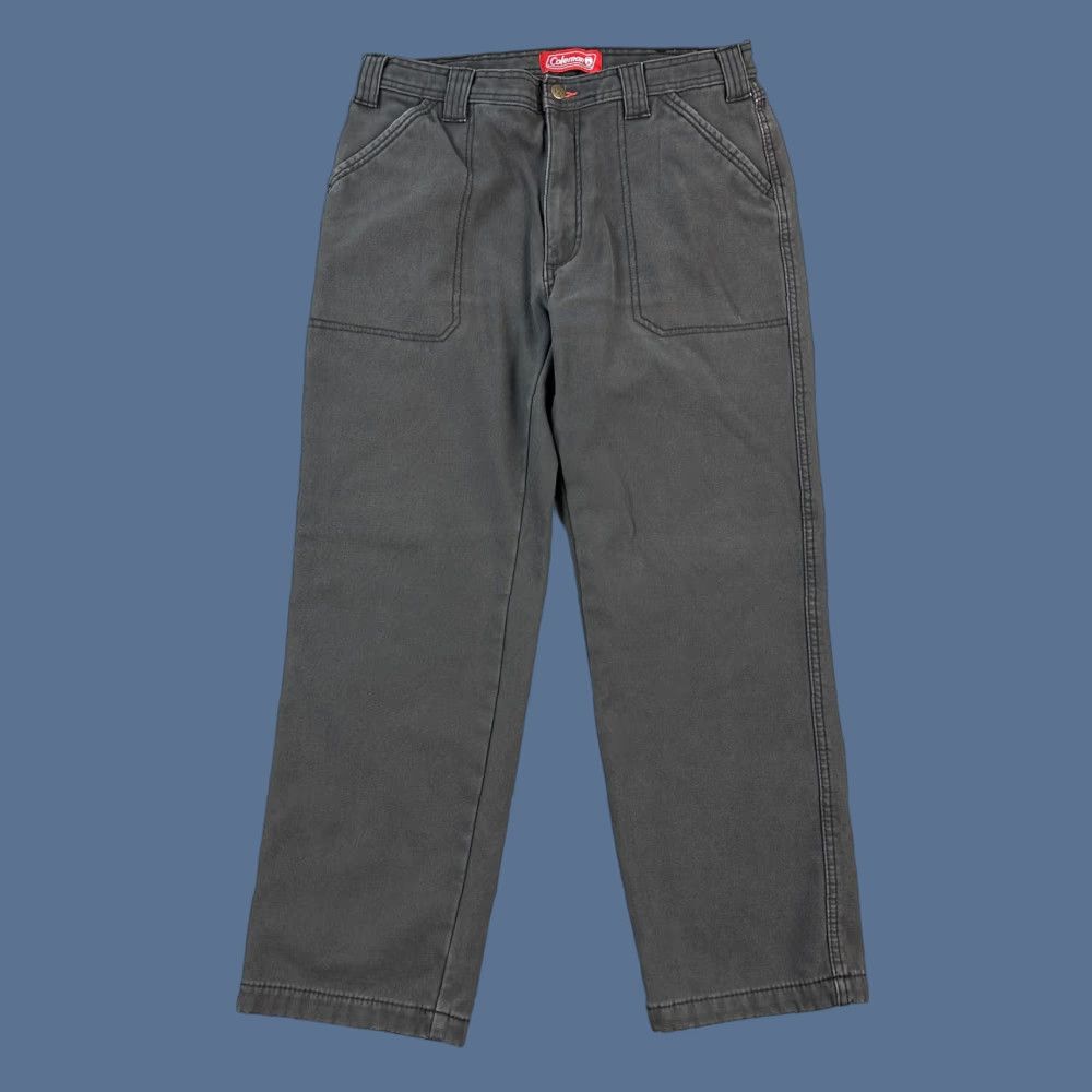 Vintage Coleman Pants Mens 32x30 32x29 Gray Plaid Fleece Lined Utility Carpenter Stretch Pants Size US 32 / EU 48 - 1 Thumbnail