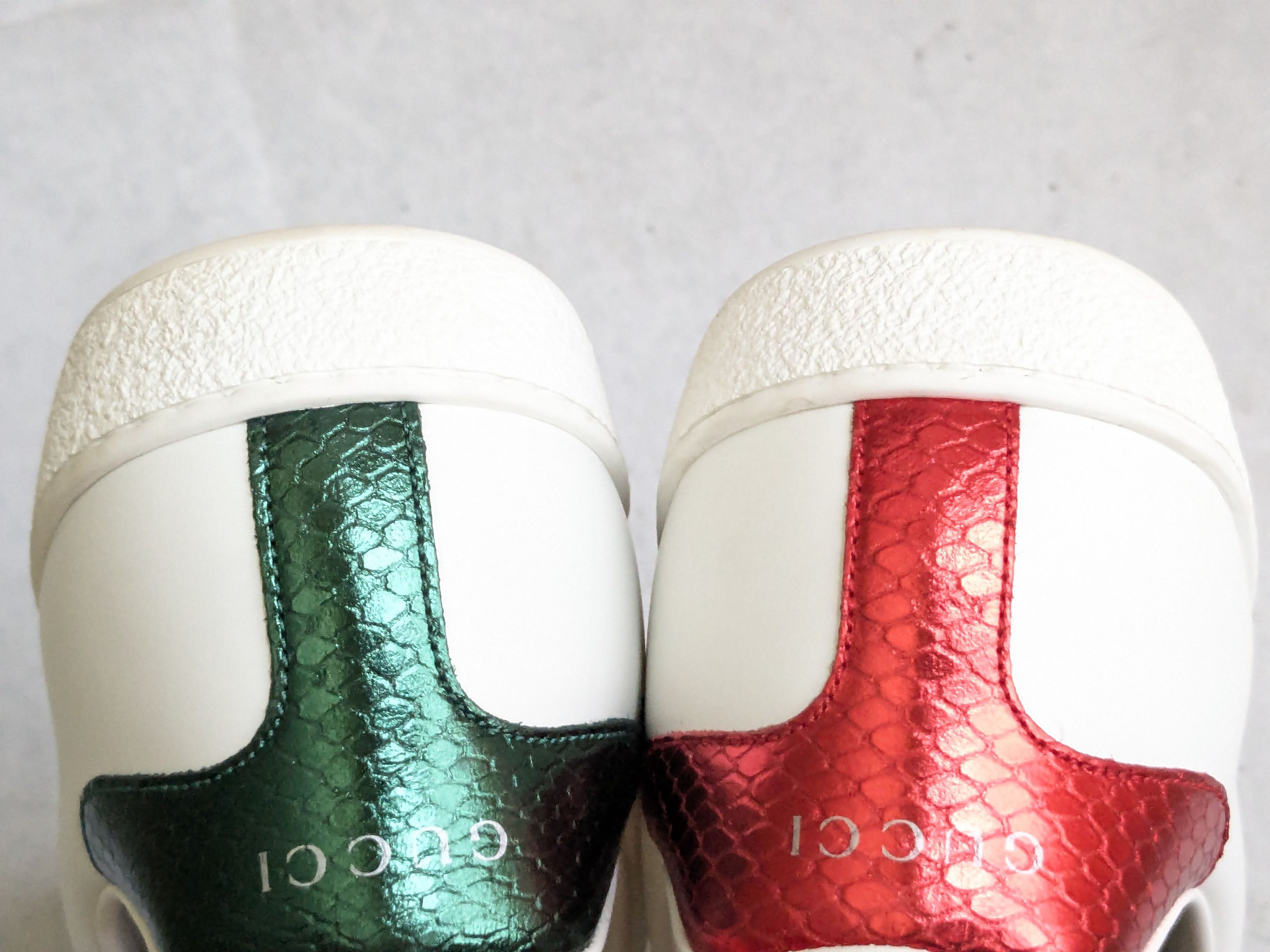 Gucci Gucci Ace Sneakers Snake 12.5 White Leather Low Tops Size US 12.5 / EU 45-46 - 17 Thumbnail