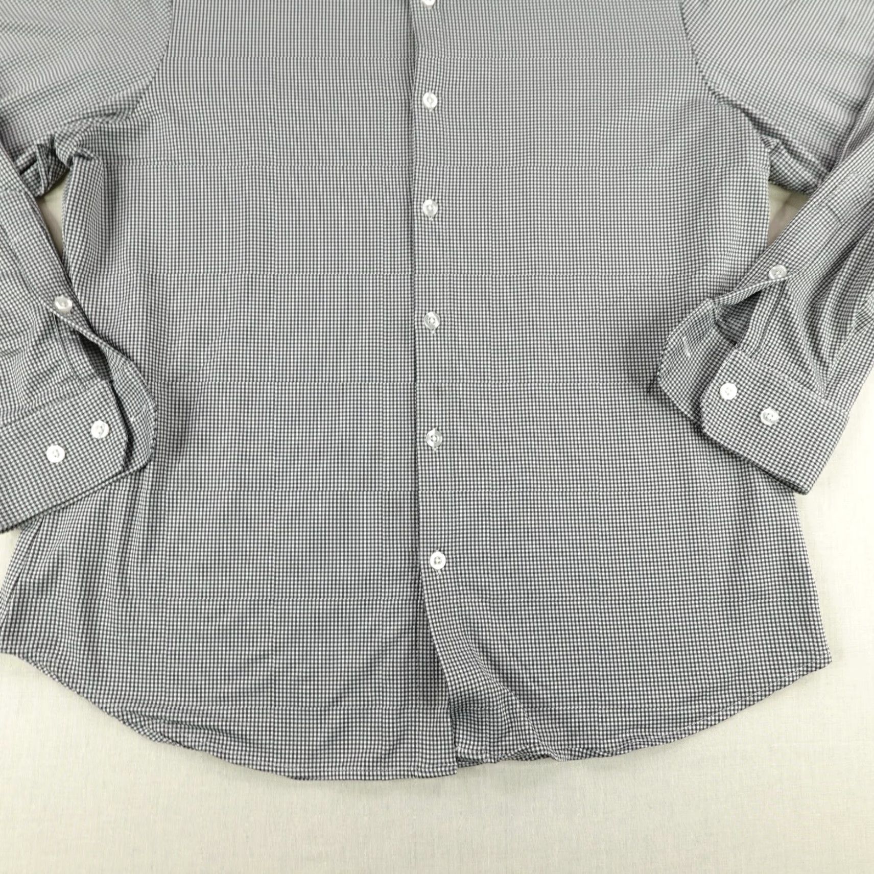 Mizzen+Main Mizzen+Main Shirt Mens Medium Black White Gingham Check Button-Up Long Sleeve Collared Knit Breathable Lightweight Performance Regular Fit Size US M / EU 48-50 / 2 - 3 Thumbnail