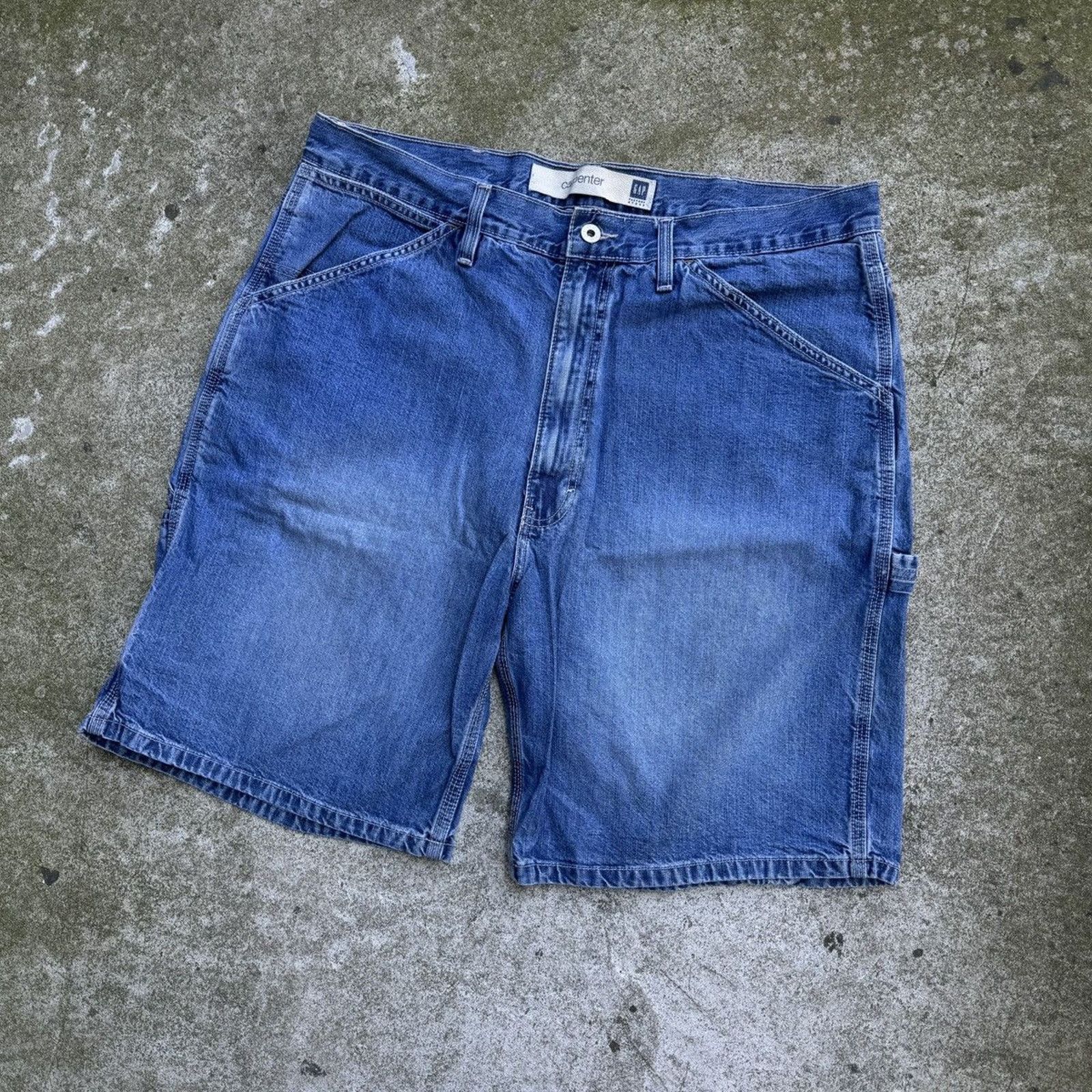 Gap Vintage Y2K Gap Faded Baggy Carpenter Skater Jean Shorts Size US 38 / EU 54 - 7 Thumbnail