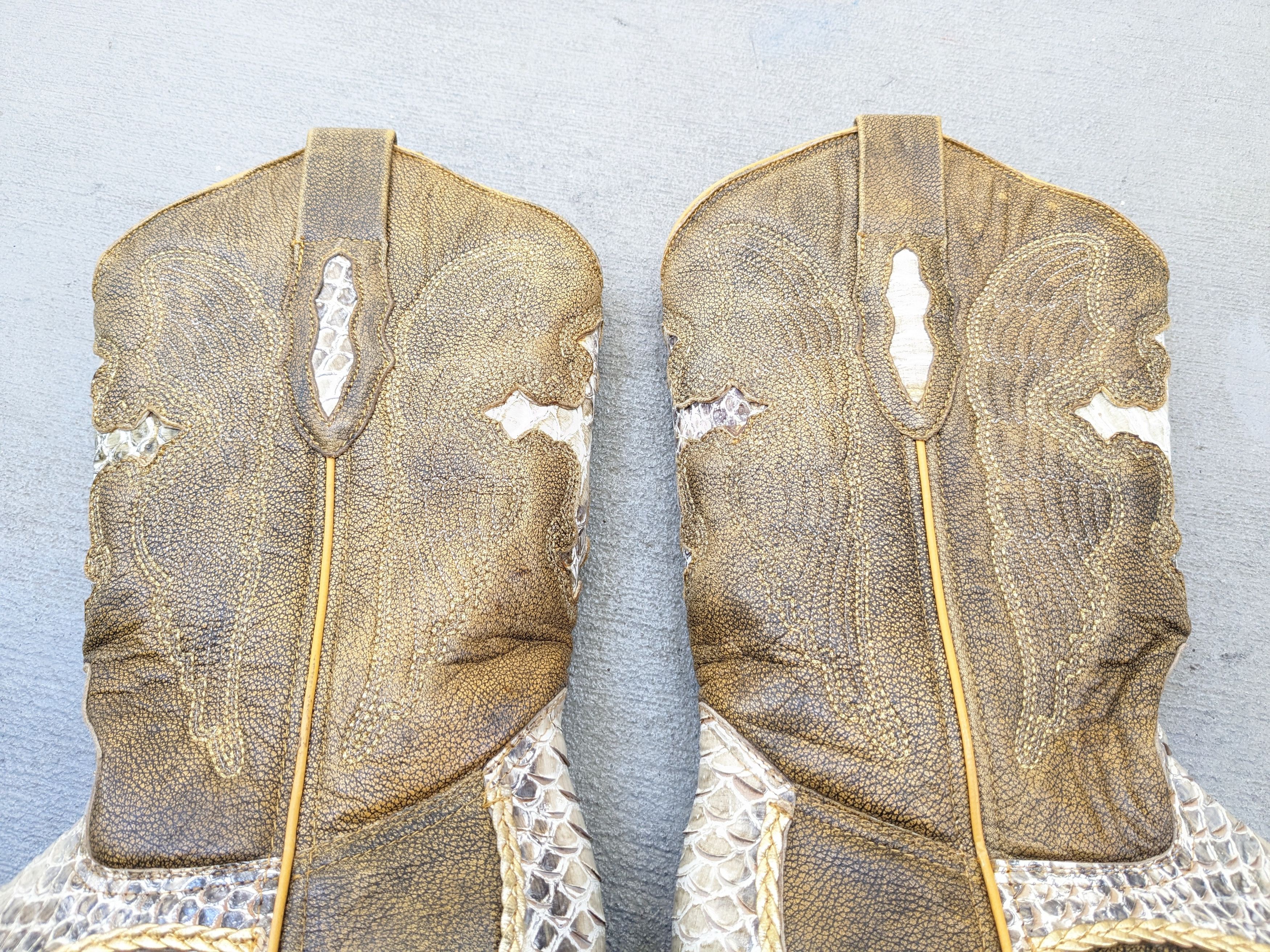 Other Denver Cowboy Boots Brown Snake Print 8.5 Leather Mexico Size US 8.5 / EU 41-42 - 3 Thumbnail