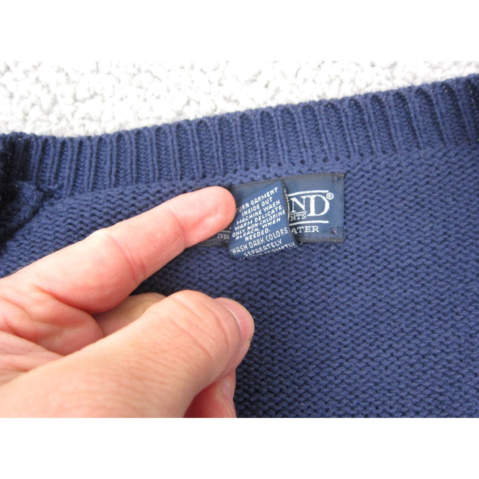 Lands' End VINTAGE Lands' End Sweater Mens XLT Blue Knit Pullover V-Neck Long Sleeve Classic Big & Tall USA 80s 90s Outdoor Golf Hiking Walking Shirt Size US XL / EU 56 / 4 - 4 Thumbnail