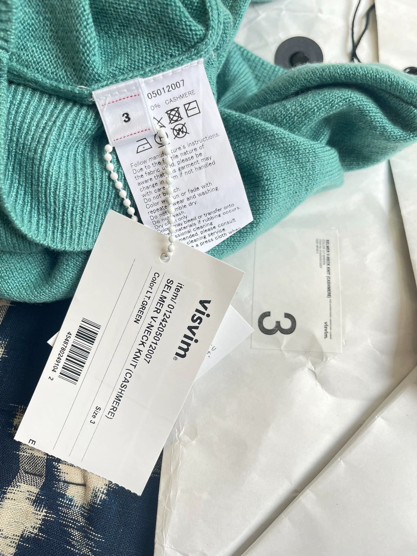 Visvim VISVIM 24AW Selmer V-Neck Cashmere Knit - Light Green Size US L / EU 52-54 / 3 - 9 Thumbnail