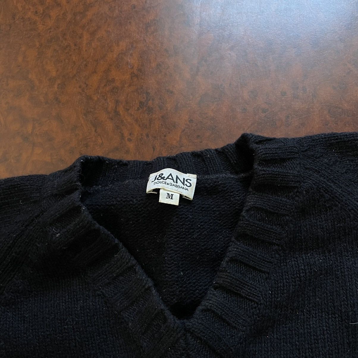 Dolce & Gabbana × Vintage DOLCE & GABBANA 90s Sweater M BIG LOG CARDIGAN TRASHED DIE Size US M / EU 48-50 / 2 - 4 Thumbnail