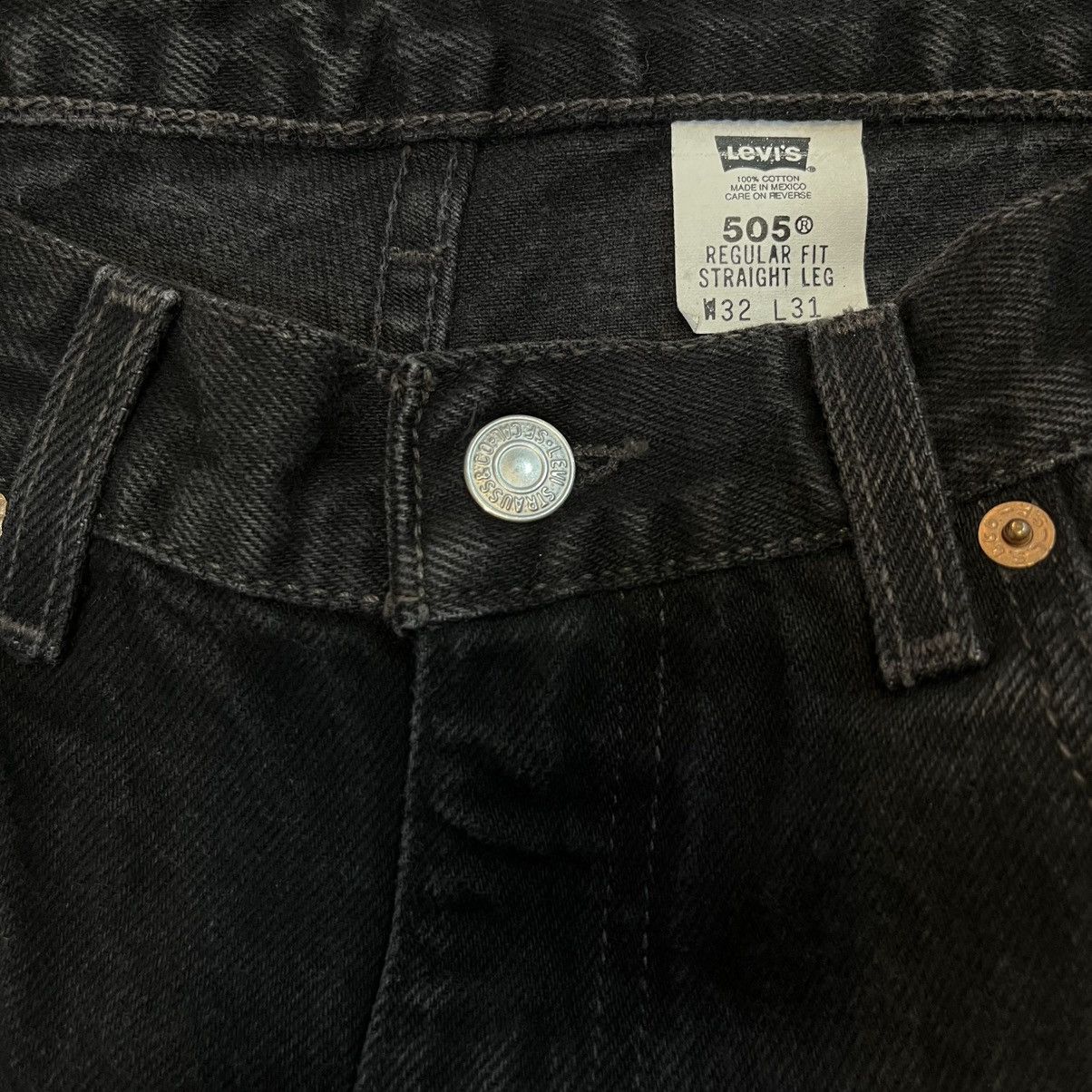 Levi's Vintage Clothing Leiv’s 505 Mexico Black Denim Size US 32 / EU 48 - 7 Thumbnail