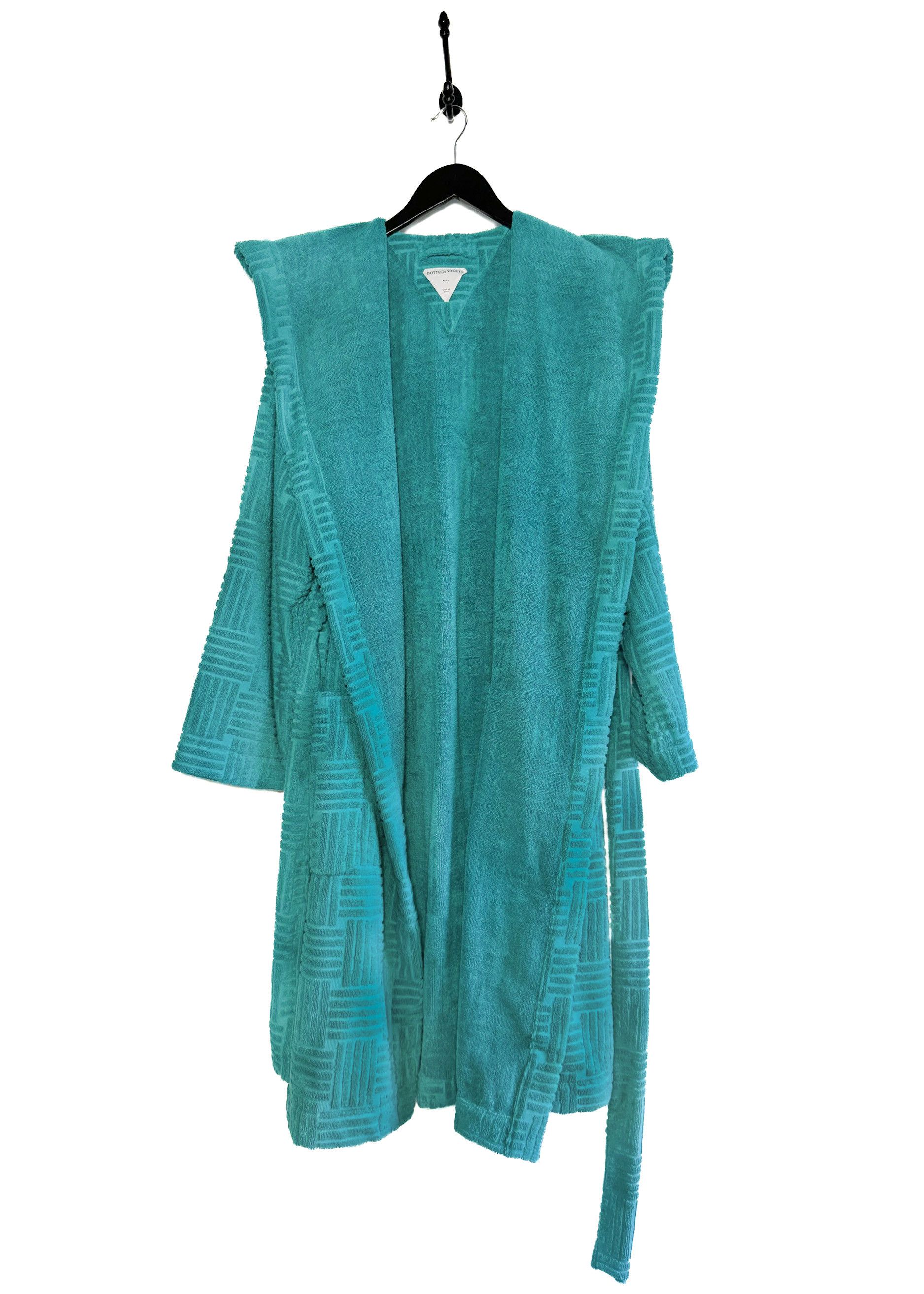 Bottega Veneta Bottega Veneta Pool Turquoise Intrecciato Terry Cloth Robe Size 32 - 2 Thumbnail