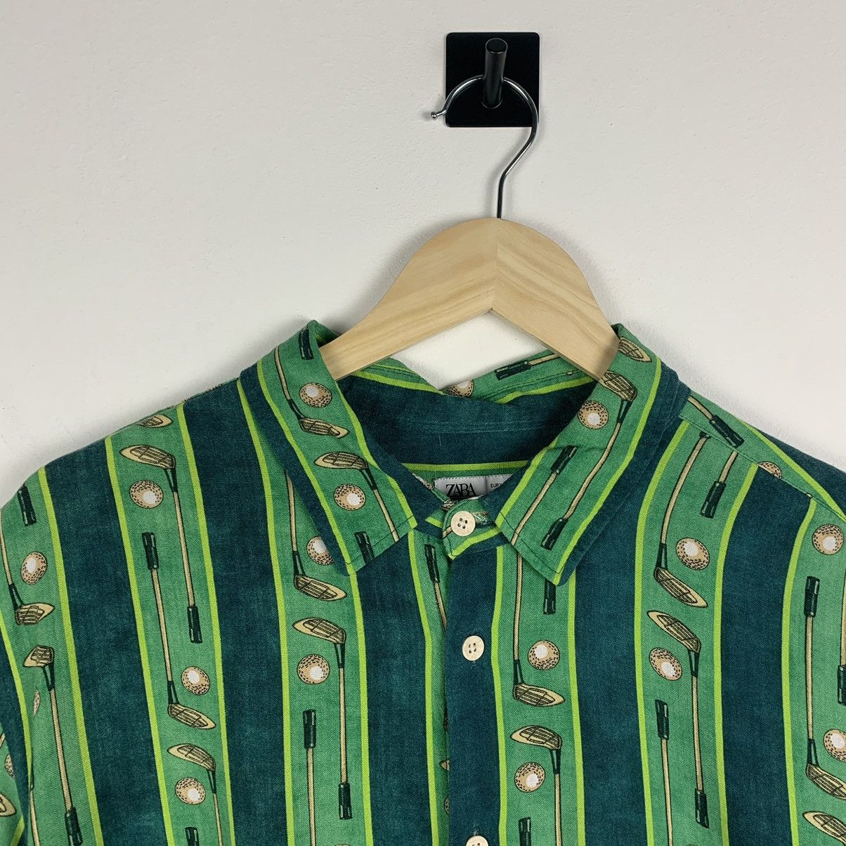 Zara Zara Hawaiian Crazy Golf Shirt Multicolor Old Money Style Size US XL / EU 56 / 4 - 6 Thumbnail