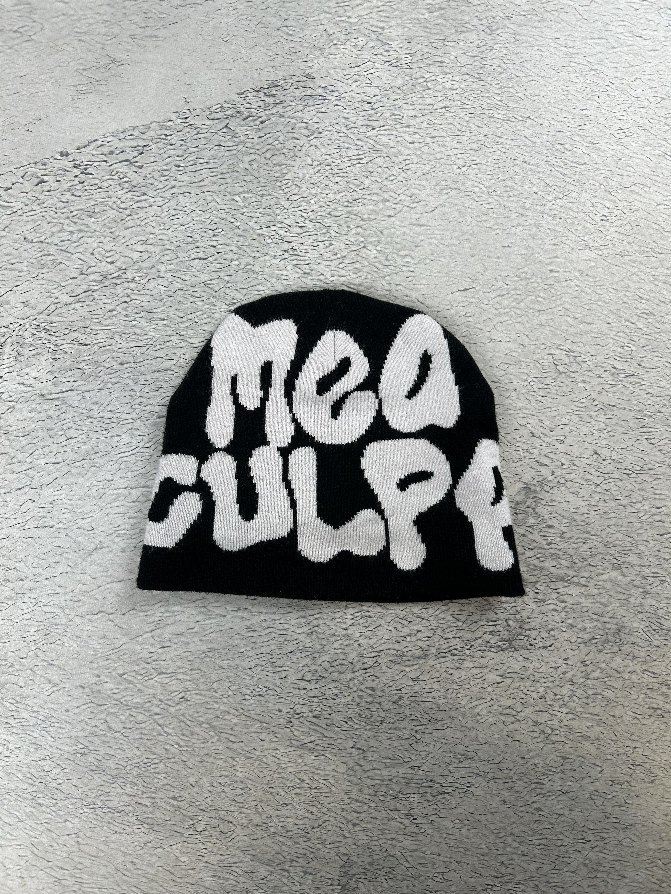 Japanese Brand Black & White Mea Culpa Beanie Streetwear Size ONE SIZE - 2 Thumbnail