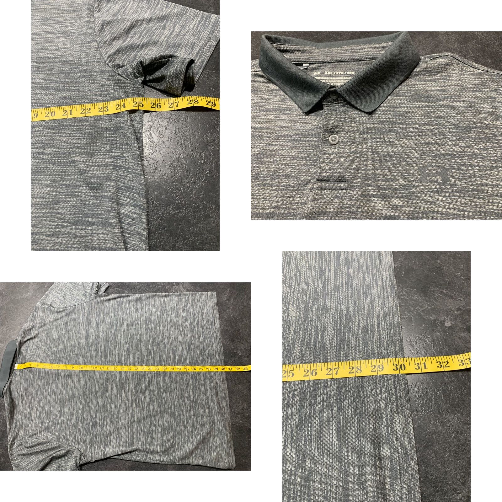 Under Armour UNDER ARMOUR Performance Polo 2XL Heather Gray Short Sleeve Men’s Shirt Size US XXL / EU 58 / 5 - 8 Thumbnail