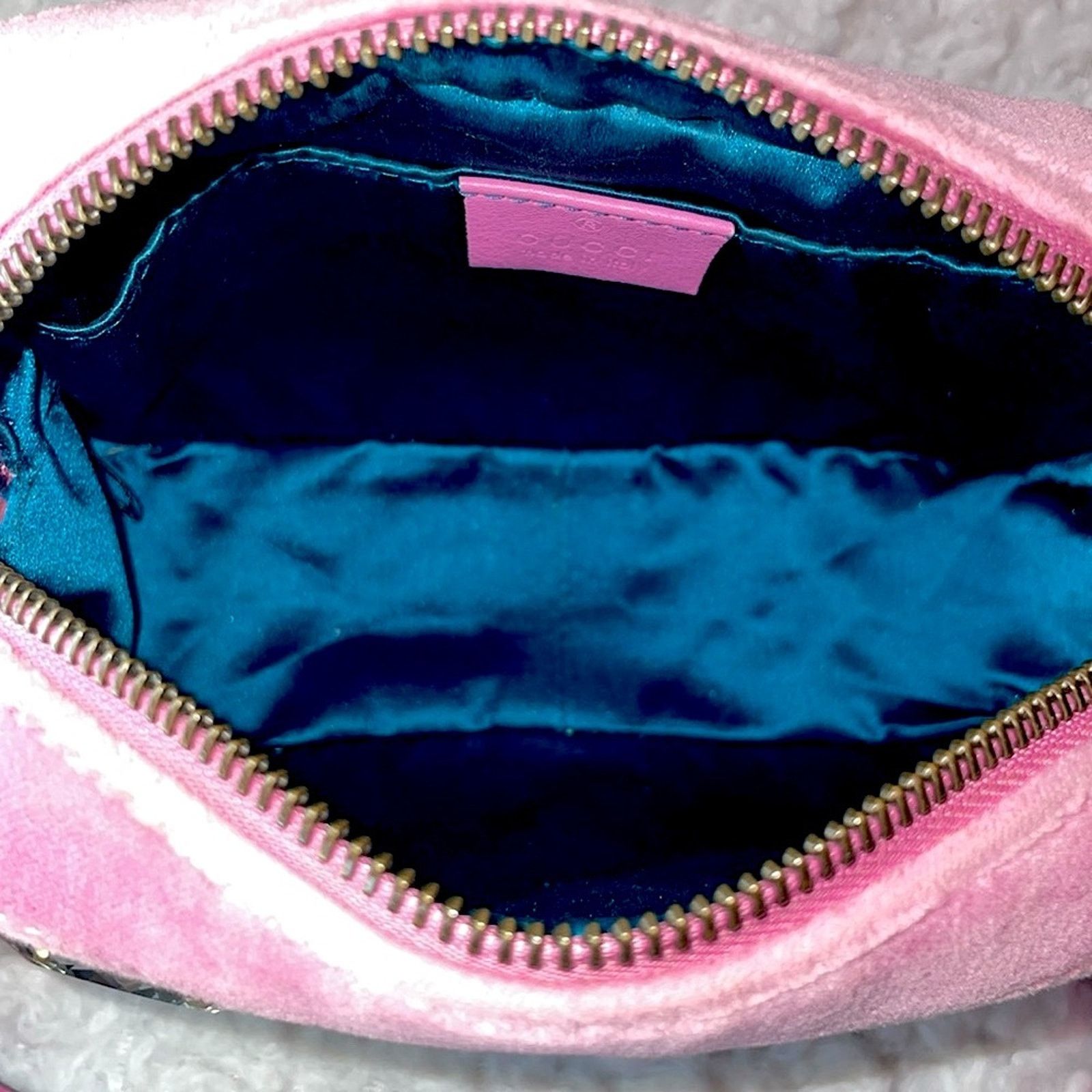 Gucci Gucci GG Marmont Velvet Crystal Mini Bag Pink 448065 Size ONE SIZE - 12 Thumbnail