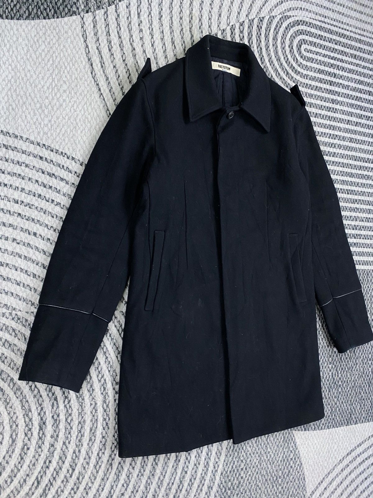 FACTOTUM Vintage Factotum Casual Black Front Button Coat Size US S / EU 44-46 / 1 - 3 Thumbnail