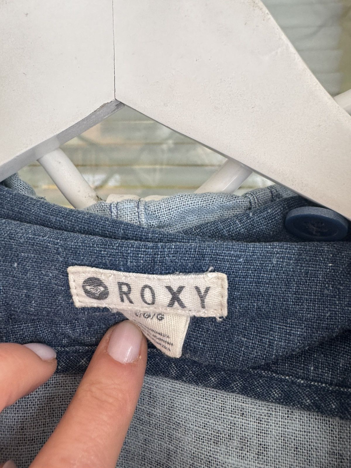 Vintage ROXY Denim Hooded Parka Jacket – Y2K 2000s L Size L / US 10 / IT 46 - 6 Thumbnail