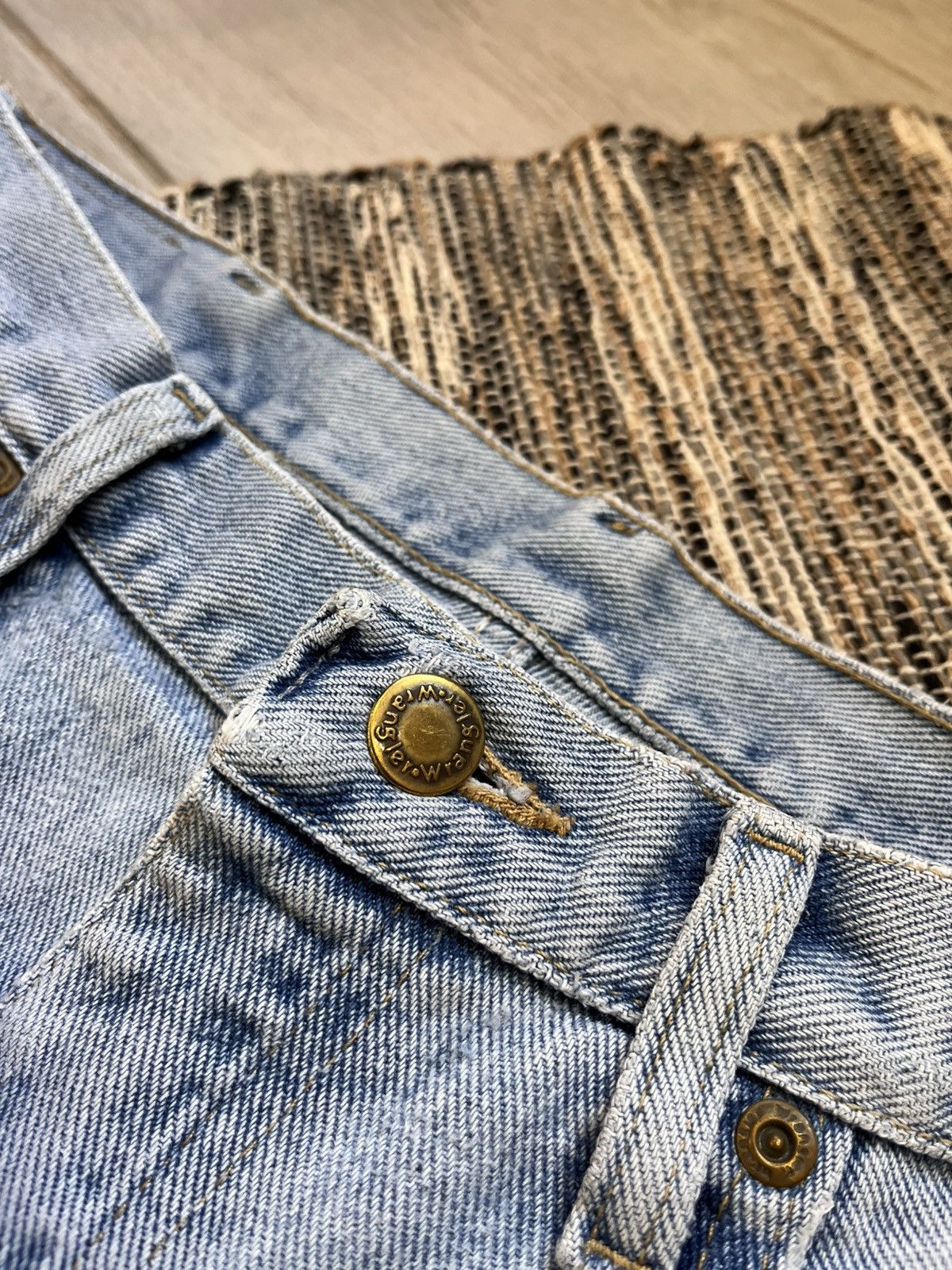 Vintage × Wrangler Vintage Wrangler Jeans washed distressed denim blue Size US 34 / EU 50 - 9 Thumbnail