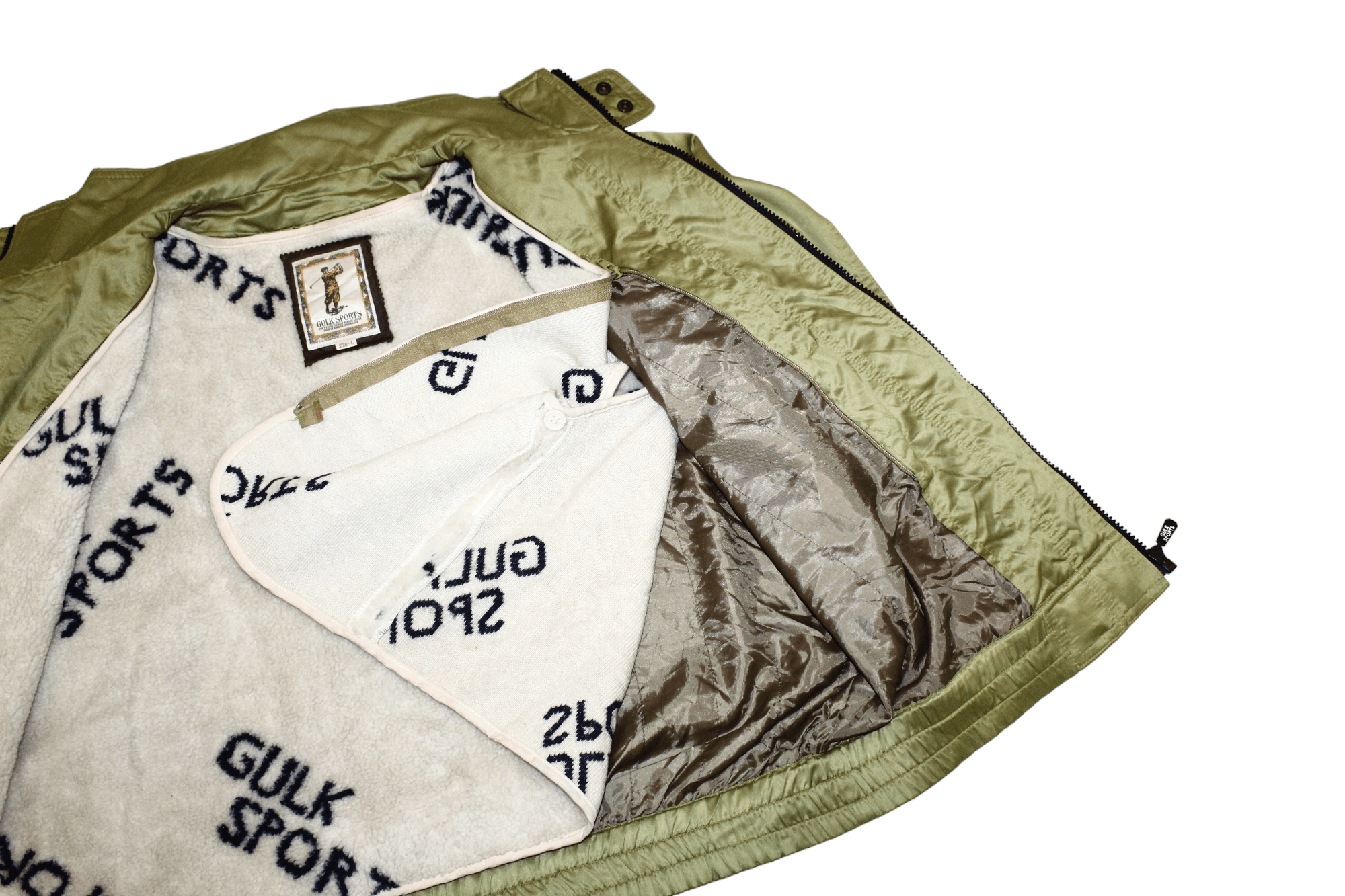 Japanese Brand VTG💥 GULK SPORTS Sheepskin removable lining satin jacket Size US L / EU 52-54 / 3 - 9 Thumbnail
