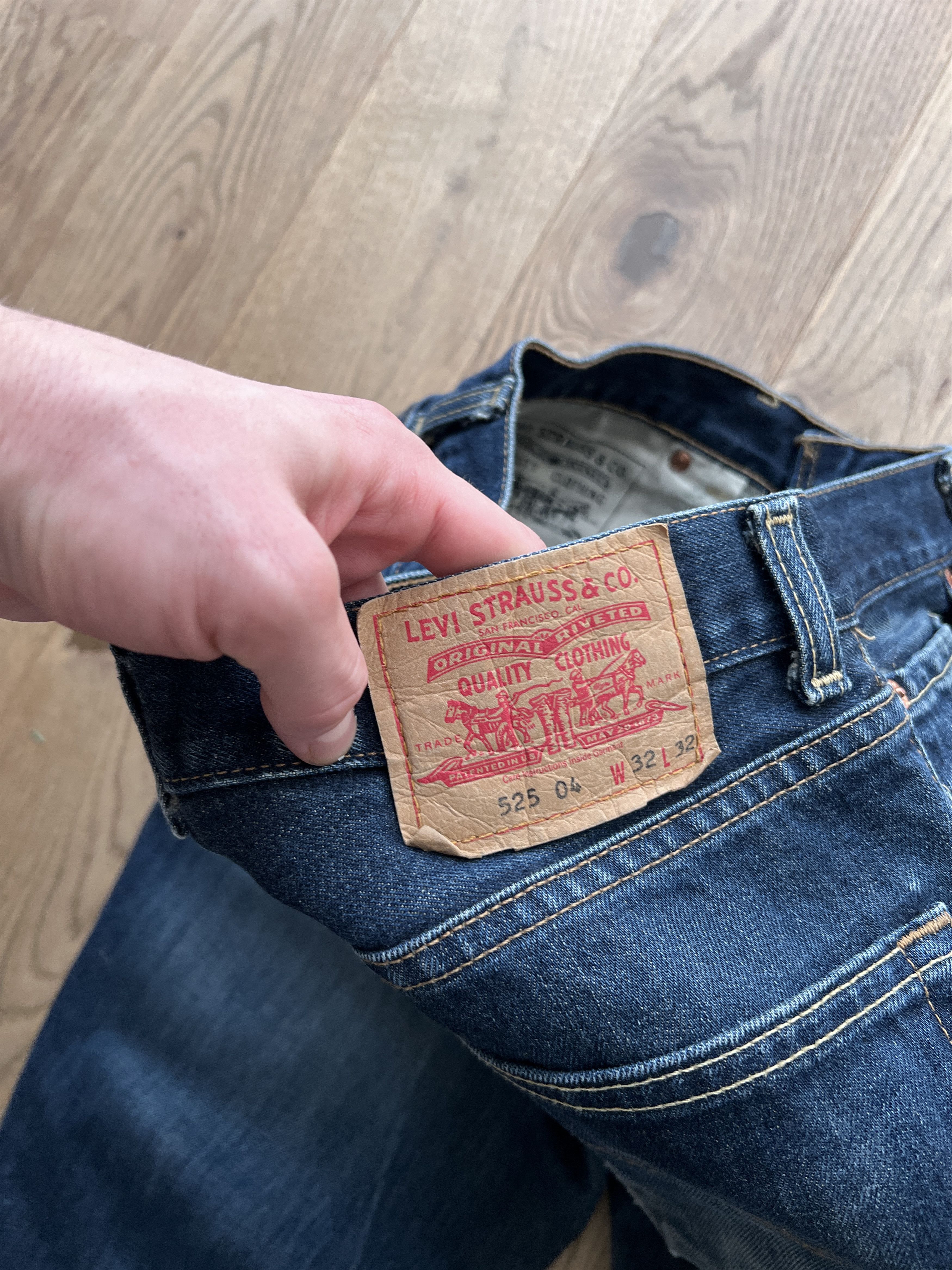 Levi's Vintage Clothing Levis 525 Flared boot cut VTG 00s Retro washed fabric denim Size US 30 / EU 46 - 8 Thumbnail