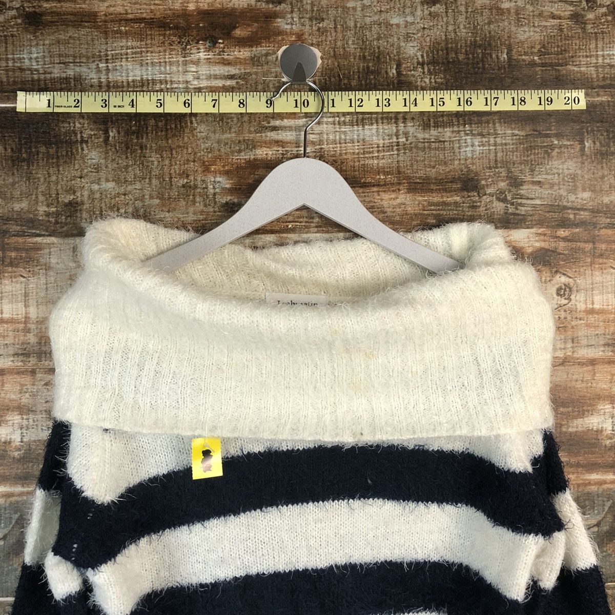 Homespun Knitwear × Japanese Brand × OVER THE STRiPES DLL Leah Matin BlueStripe Turtle Neck Knitwear #C041 Size M / US 6-8 / IT 42-44 - 4 Thumbnail
