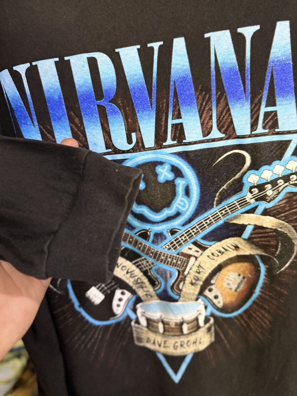 Band Tees × Vintage Vintage Nirvana Smiley Kurt Cobain By Broadway Faded Tee Size US XL / EU 56 / 4 - 5 Thumbnail