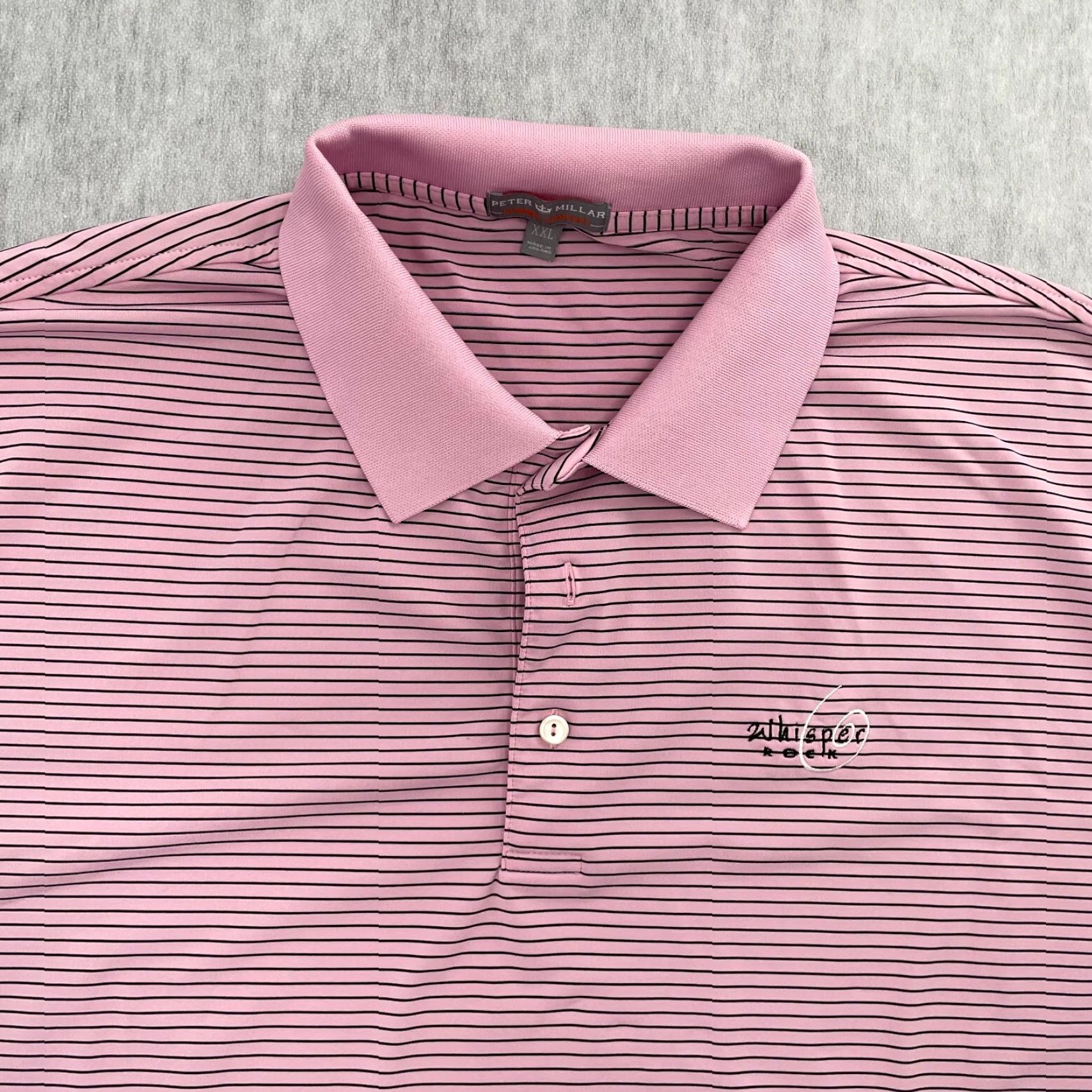 Peter Millar Peter Millar Shirt Adult 2XL Pink Stripe Whisper Rock Golf Club Logo Mens XXL Size US XXL / EU 58 / 5 - 3 Thumbnail