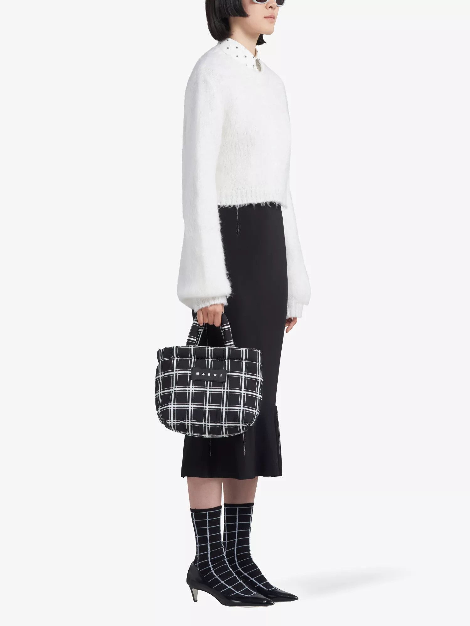 Marni o1w1db10824 Brushed Round-neckline Sweater in White Size S / US 4 / IT 40 - 2 Thumbnail