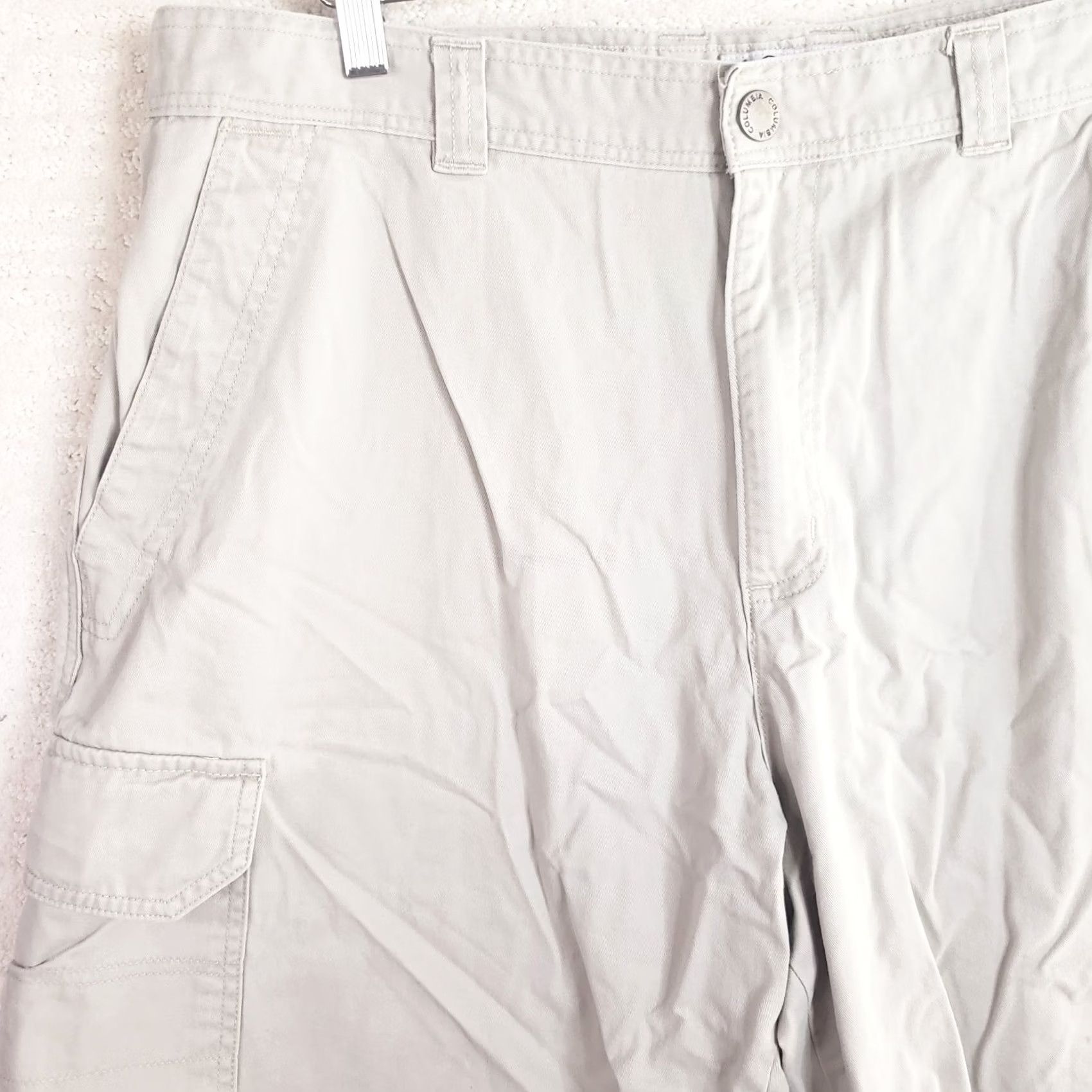 Vintage Columbia Cargo Shorts Mens 38x10 Beige 100% Cotton Relaxed Fit Short Size US 38 / EU 54 - 3 Thumbnail